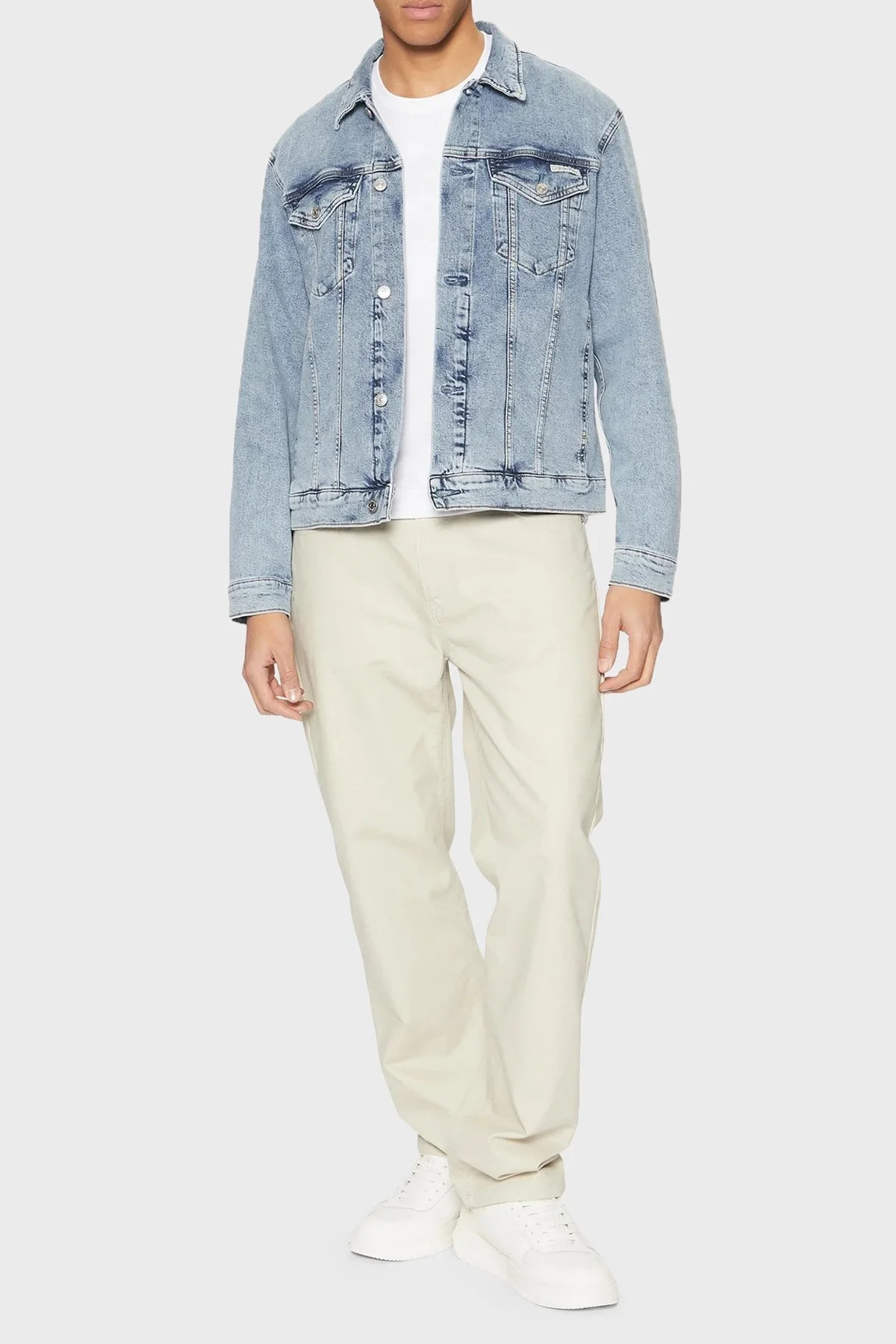 Calvin Klein Pamuklu Regular Fit J30J3265521AA Erkek Kot Ceket J30J326552 1AA AÇIK MAVİ - 7