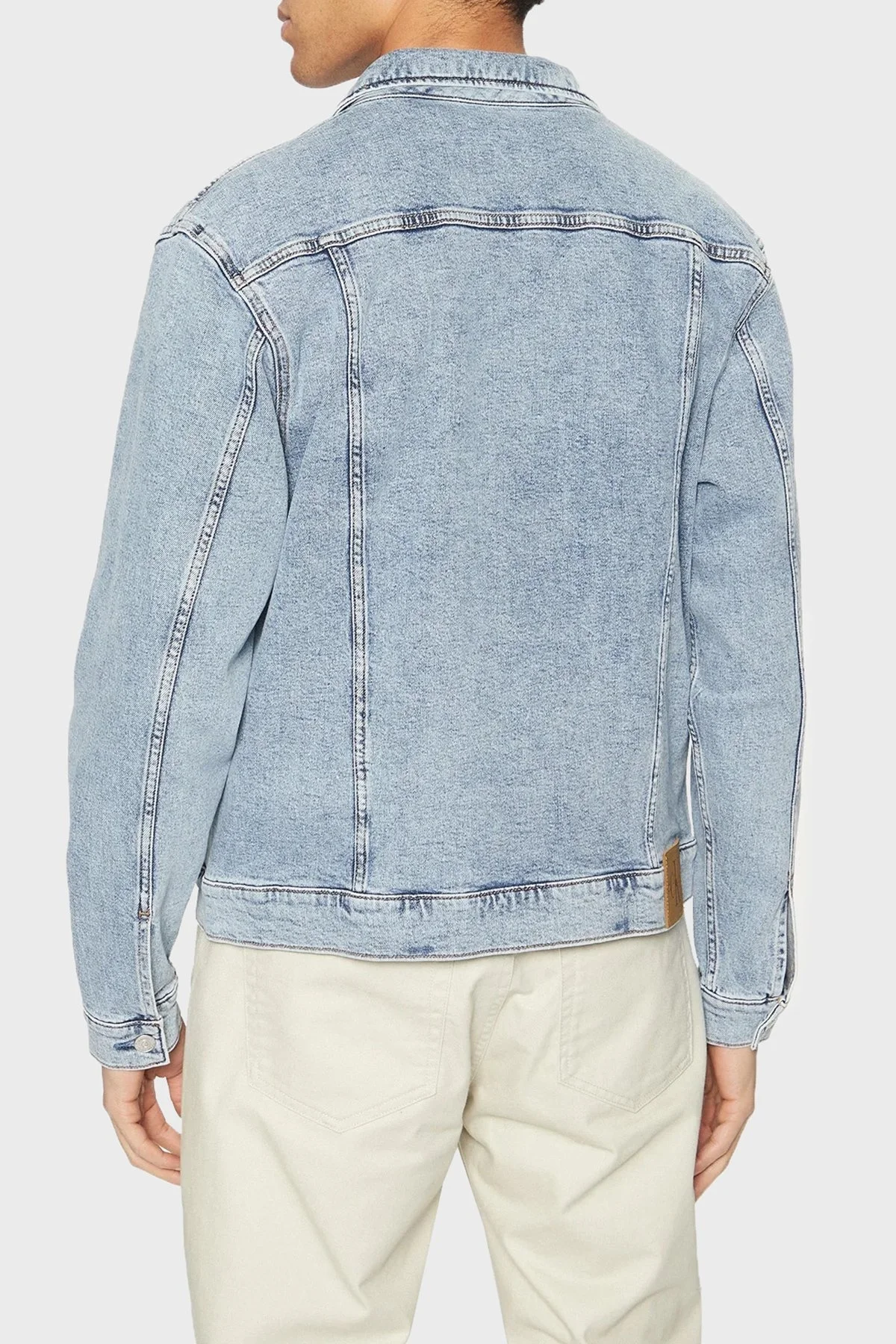 Calvin Klein Pamuklu Regular Fit J30J3265521AA Erkek Kot Ceket J30J326552 1AA AÇIK MAVİ - 8