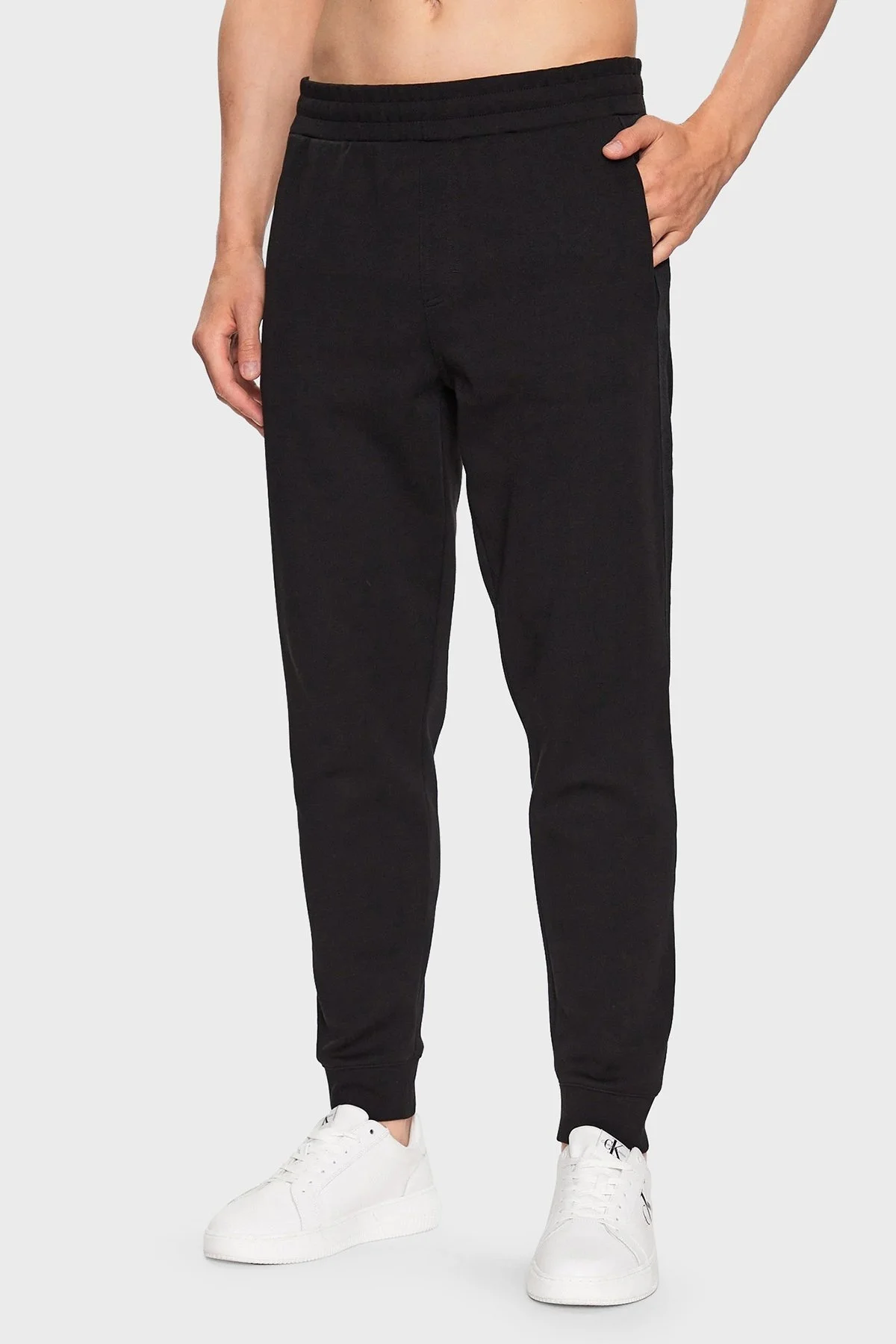 Calvin Klein Pamuklu Regular Fit Jogger Spor K10K111565BEH Erkek Pantolon K10K111565 BEH SİYAH - 3