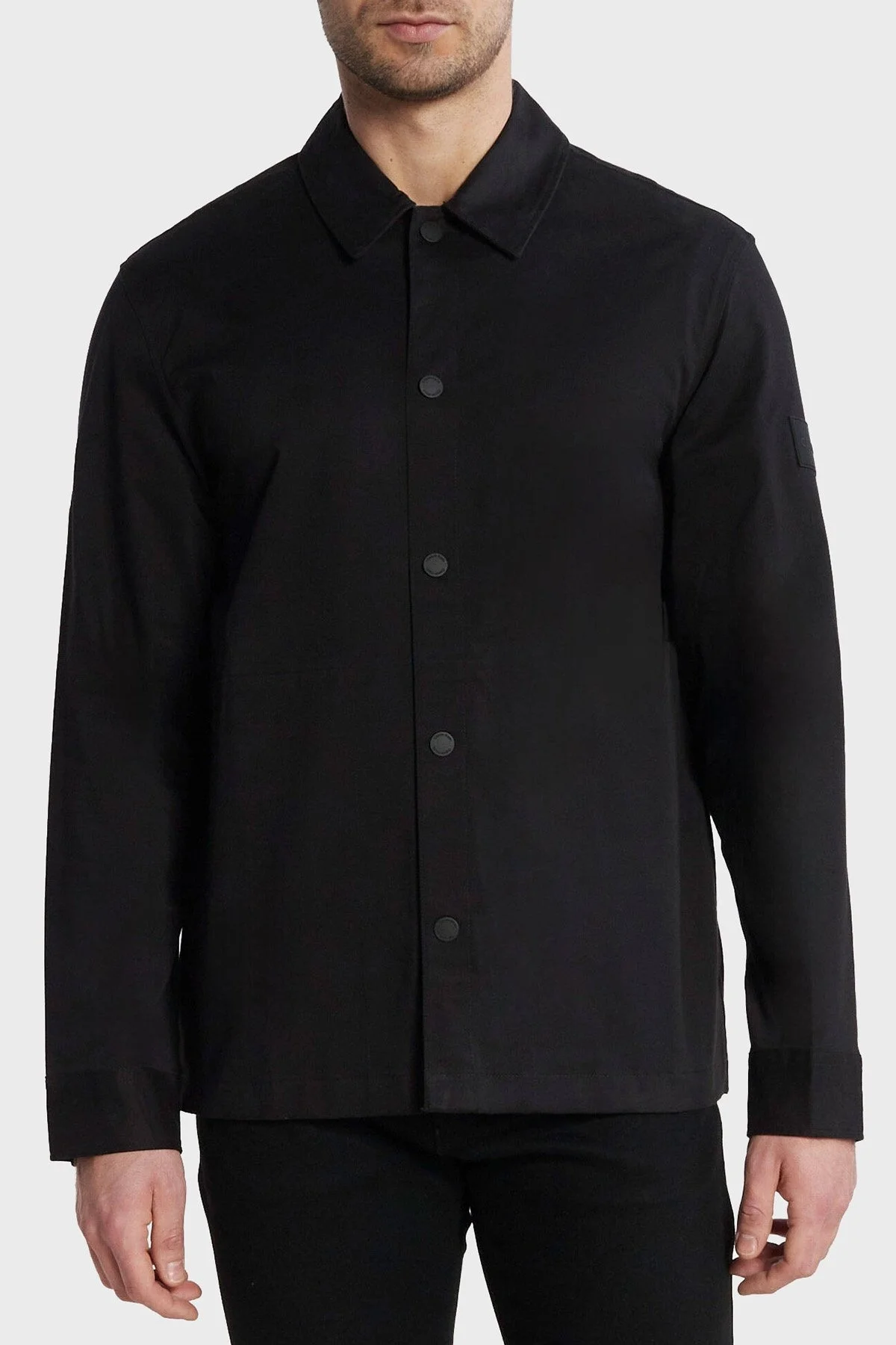 Calvin Klein Pamuklu Regular Fit K10K112315BEH Erkek Gömlek Ceket K10K112315 BEH SİYAH - 1