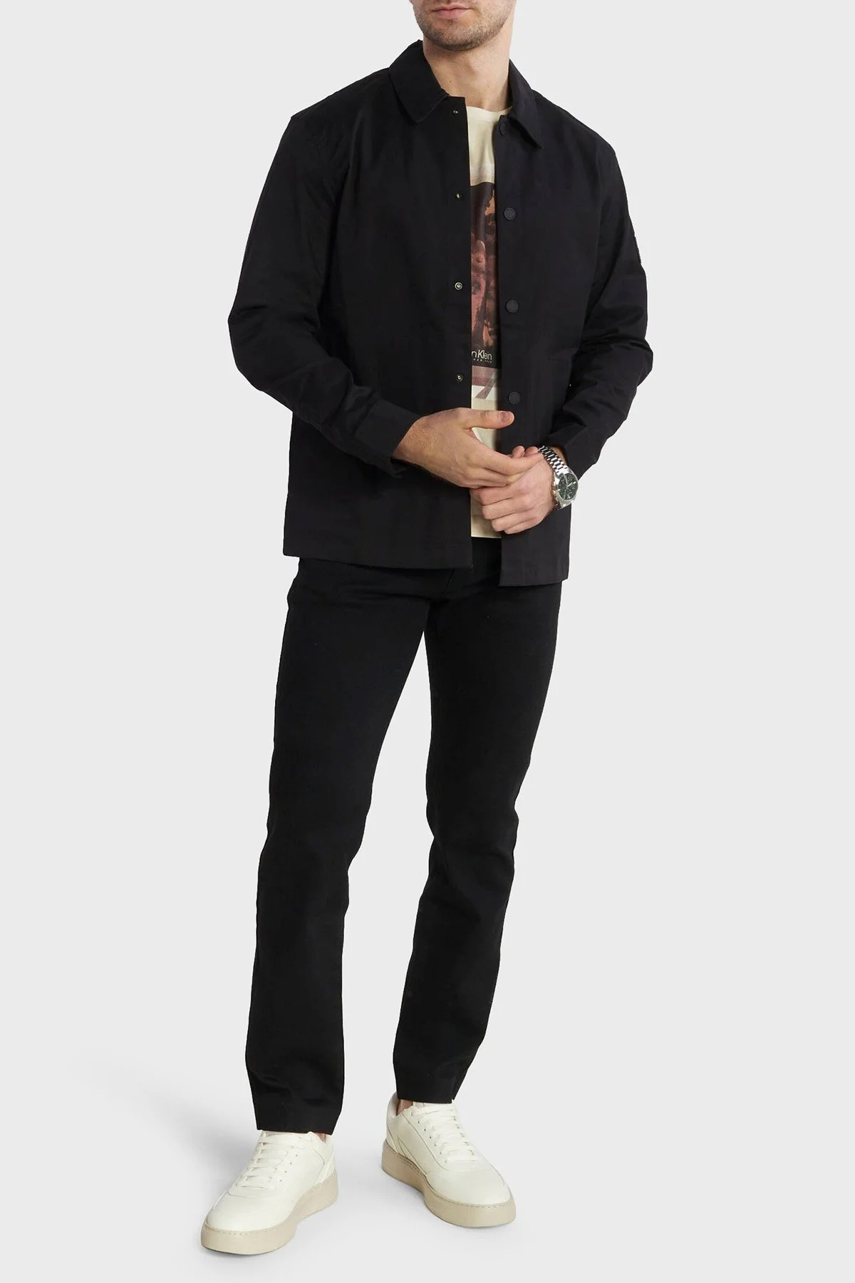 Calvin Klein Pamuklu Regular Fit K10K112315BEH Erkek Gömlek Ceket K10K112315 BEH SİYAH - 2