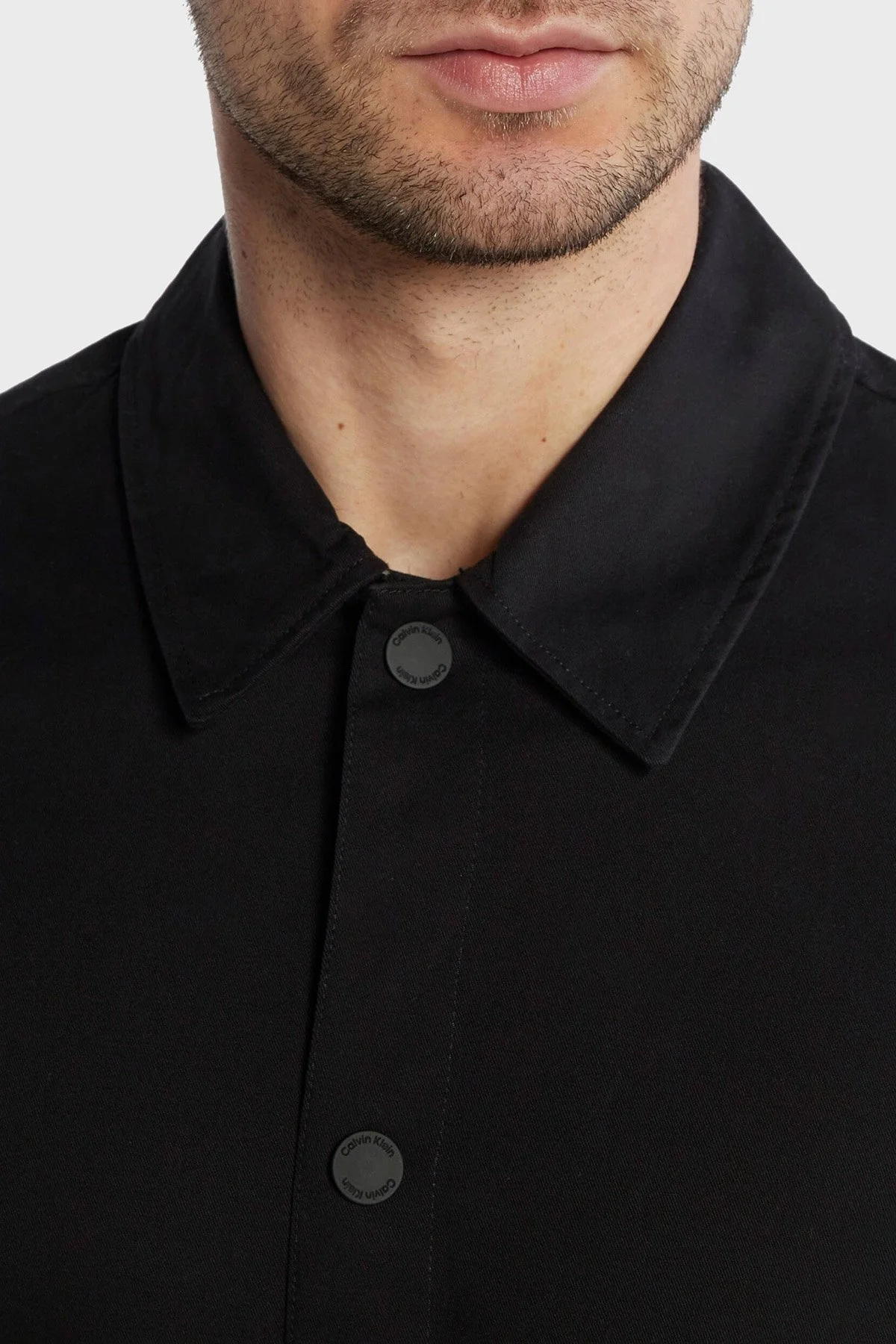 Calvin Klein Pamuklu Regular Fit K10K112315BEH Erkek Gömlek Ceket K10K112315 BEH SİYAH - 5