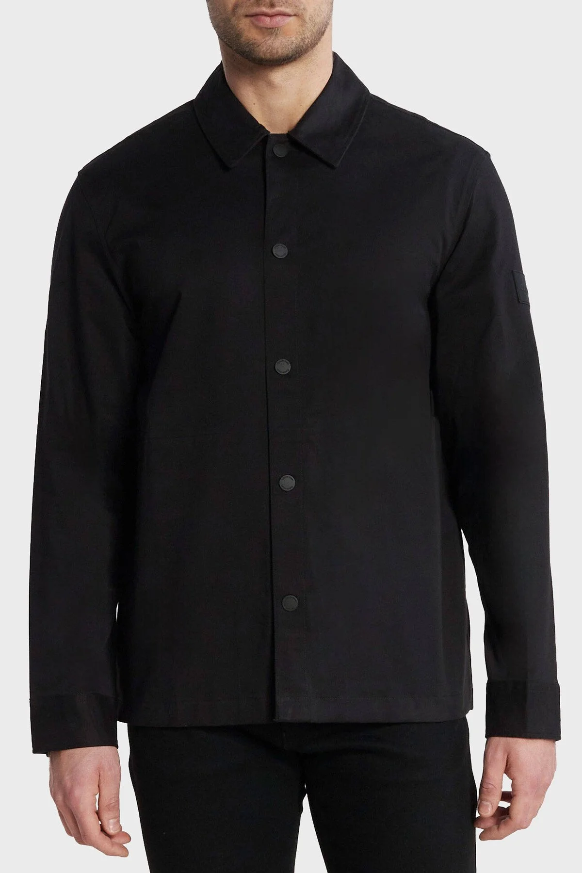 Calvin Klein Pamuklu Regular Fit K10K112315BEH Erkek Gömlek Ceket K10K112315 BEH SİYAH - 1