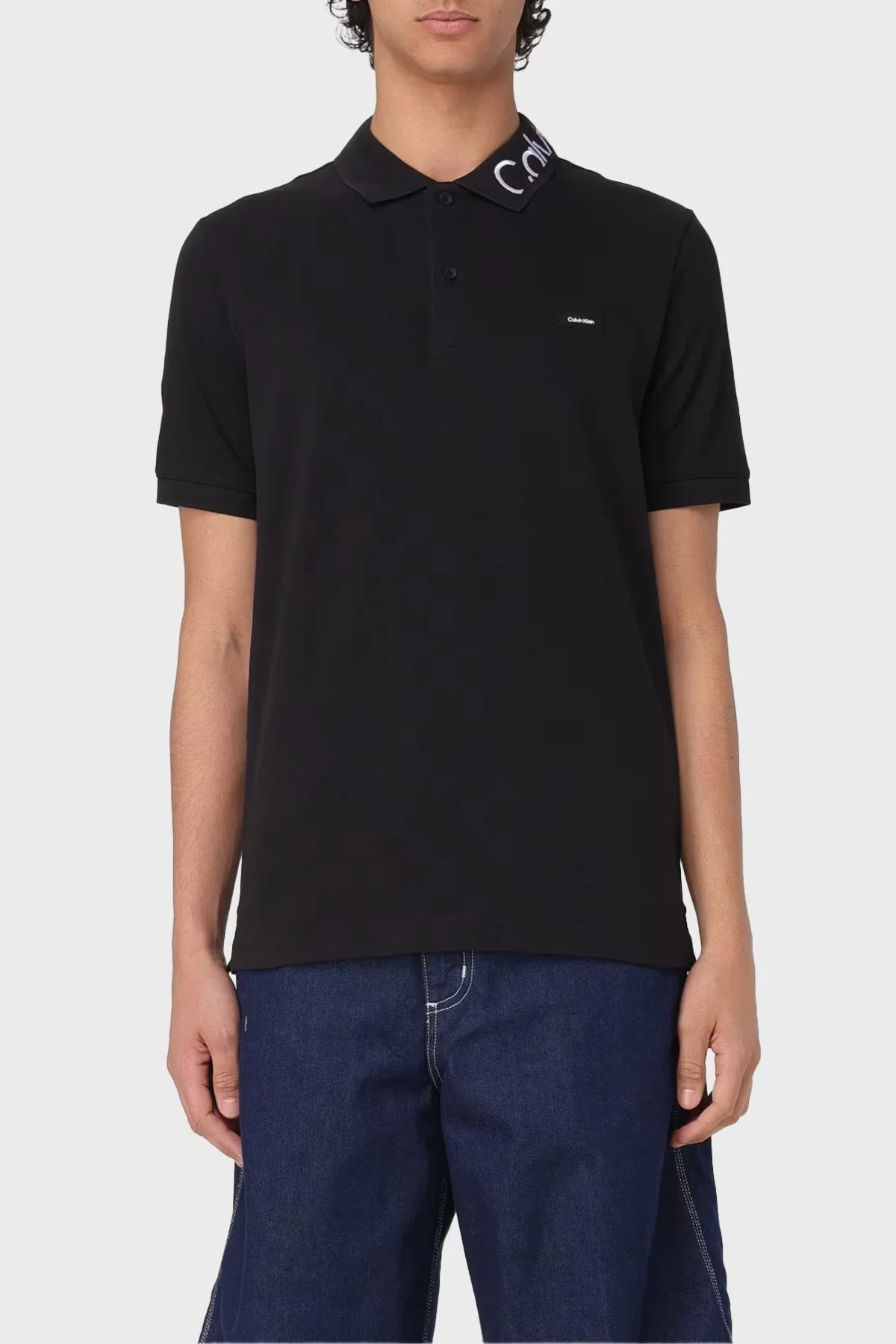 Calvin Klein Pamuklu Regular Fit K10K112467BEH Erkek Polo Yaka T Shirt K10K112467 BEH SİYAH - 1