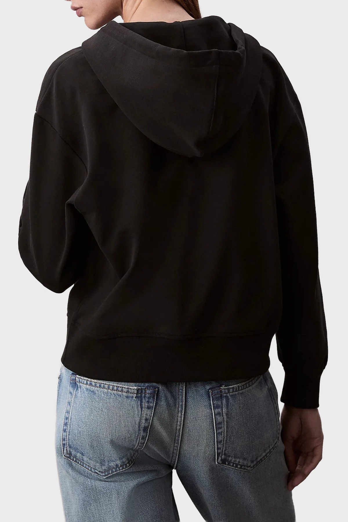 Calvin Klein Pamuklu Regular Fİt Kapüşonlu Fermuarlı LV047B237GUB1 Bayan Sweat LV047B237G UB1 SİYAH - 3