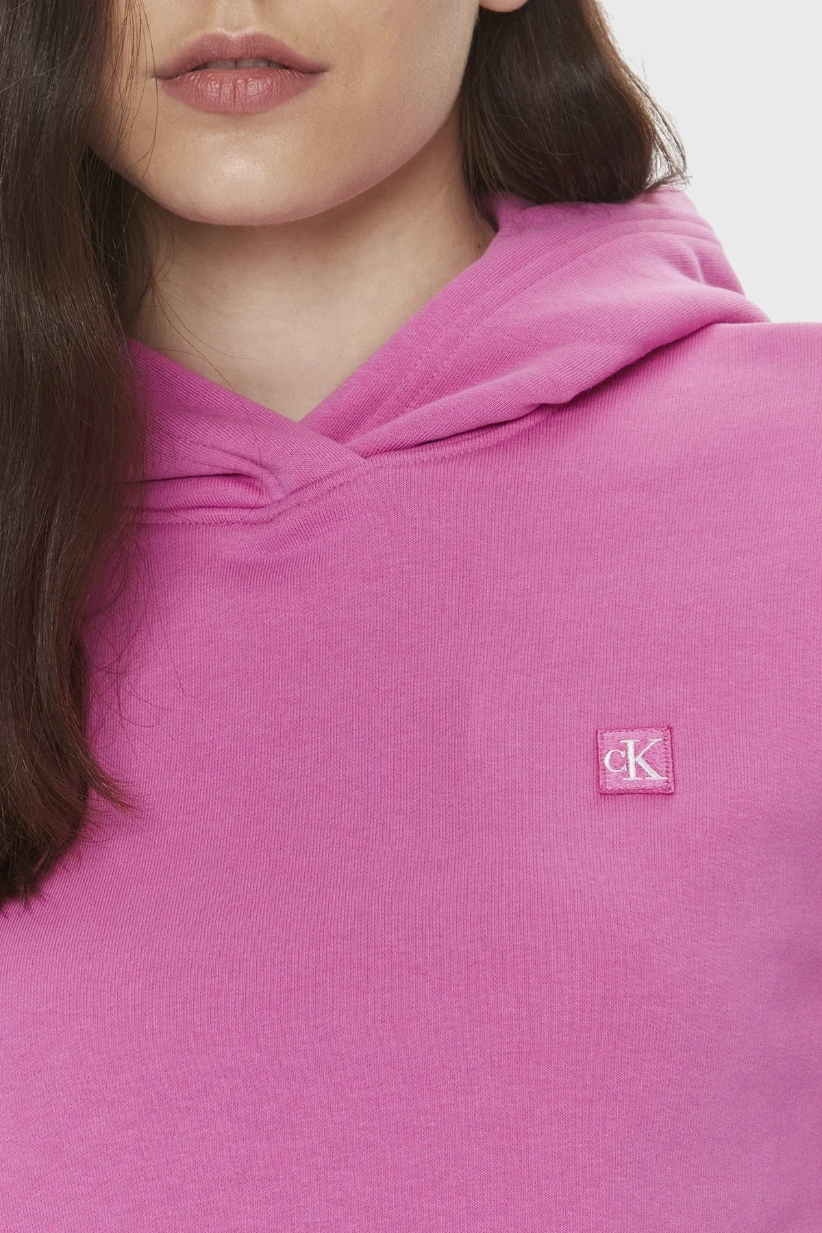 Calvin Klein Pamuklu Regular Fit Kapüşonlu J20J223227TO5 Bayan Sweat J20J223227 TO5 PEMBE - 4