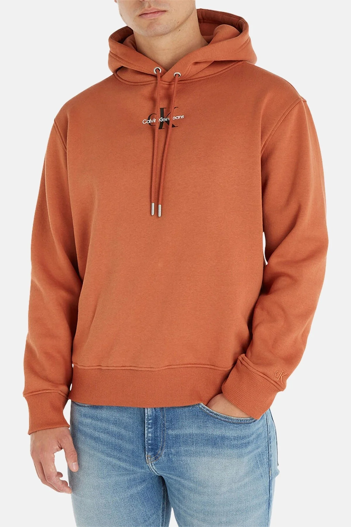 Calvin Klein Pamuklu Regular Fit Kapüşonlu J30J323749GAN Erkek Sweat J30J323749 GAN KAHVE - 1