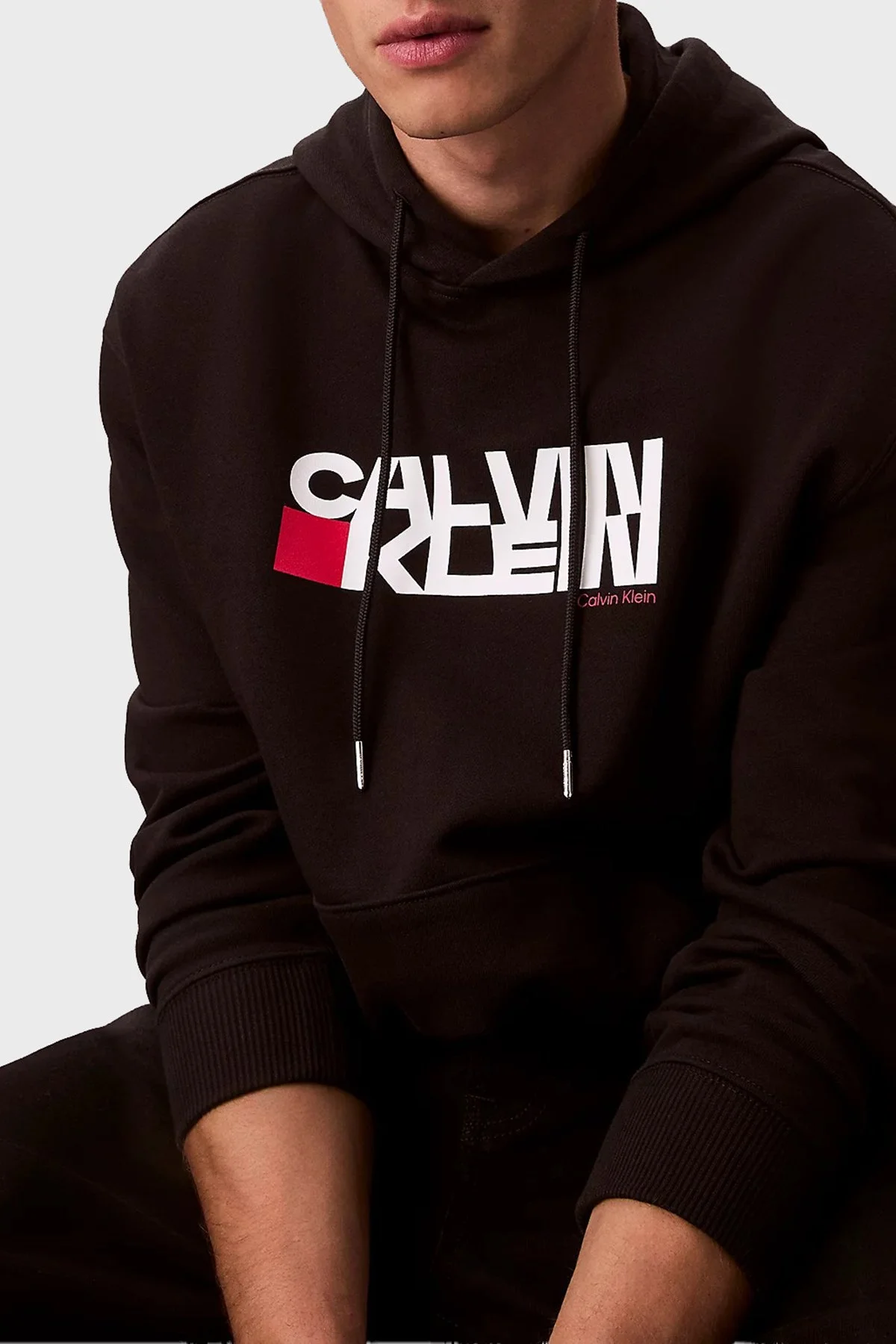 Calvin Klein Pamuklu Regular Fit Kapüşonlu Logolu LV04RD258GUB1 Erkek Sweat LV04RD258G UB1 SİYAH - 4