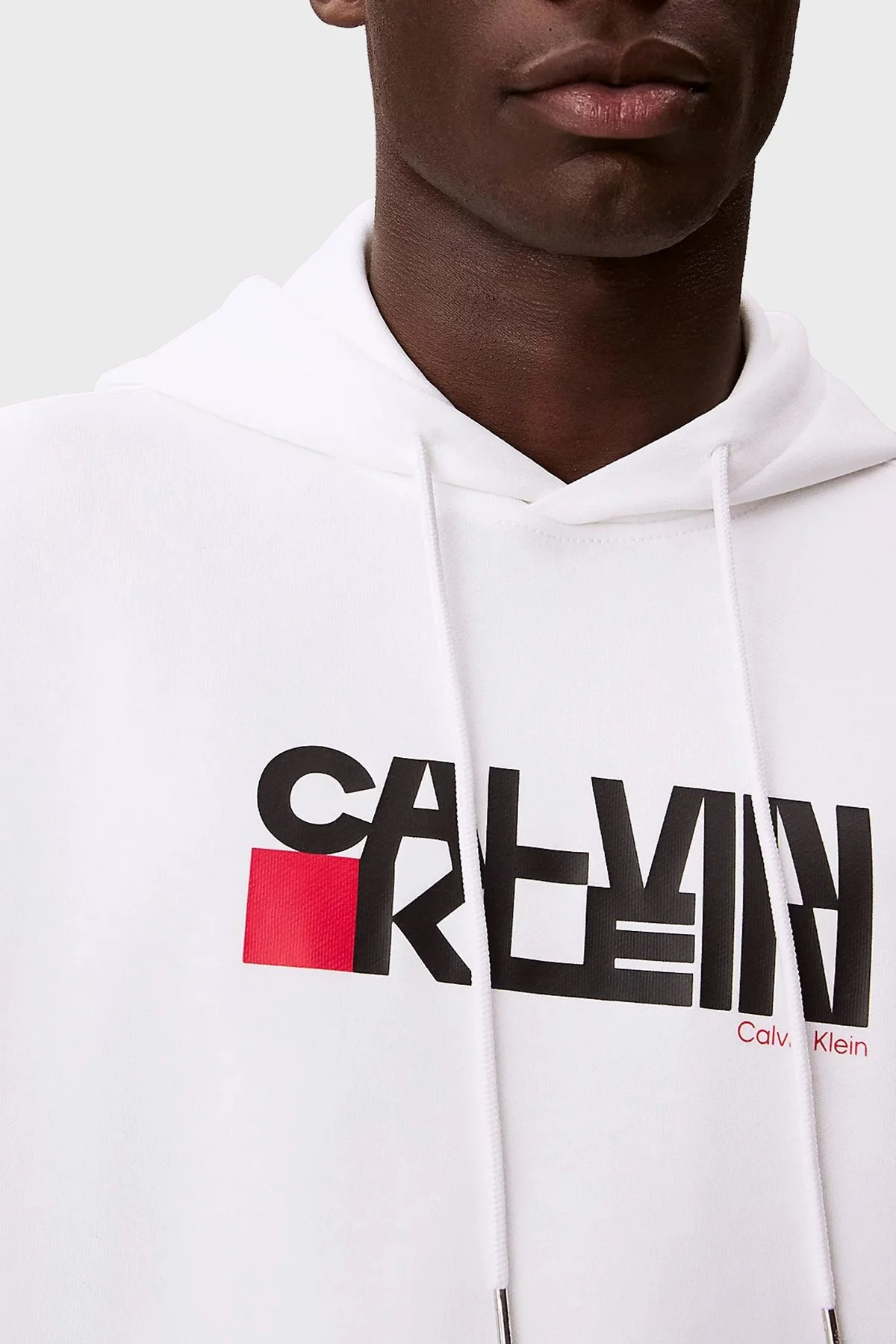 Calvin Klein Pamuklu Regular Fit Kapüşonlu Logolu LV04RD258GYAF Erkek Sweat LV04RD258G YAF BEYAZ - 5