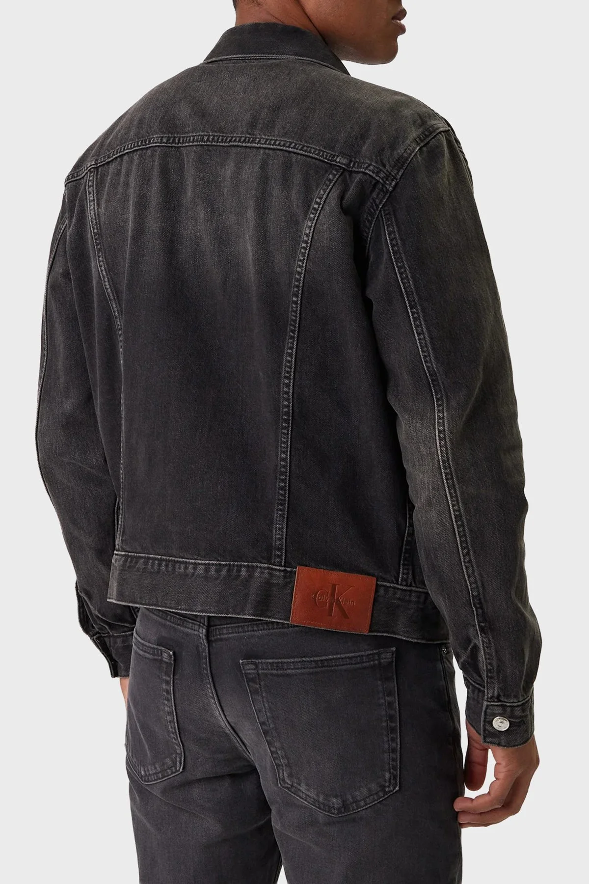 Calvin Klein Pamuklu Regular Fit Klasik Yaka LV04RE765G2U4 Erkek Kot Ceket LV04RE765G 2U4 SİYAH - 3