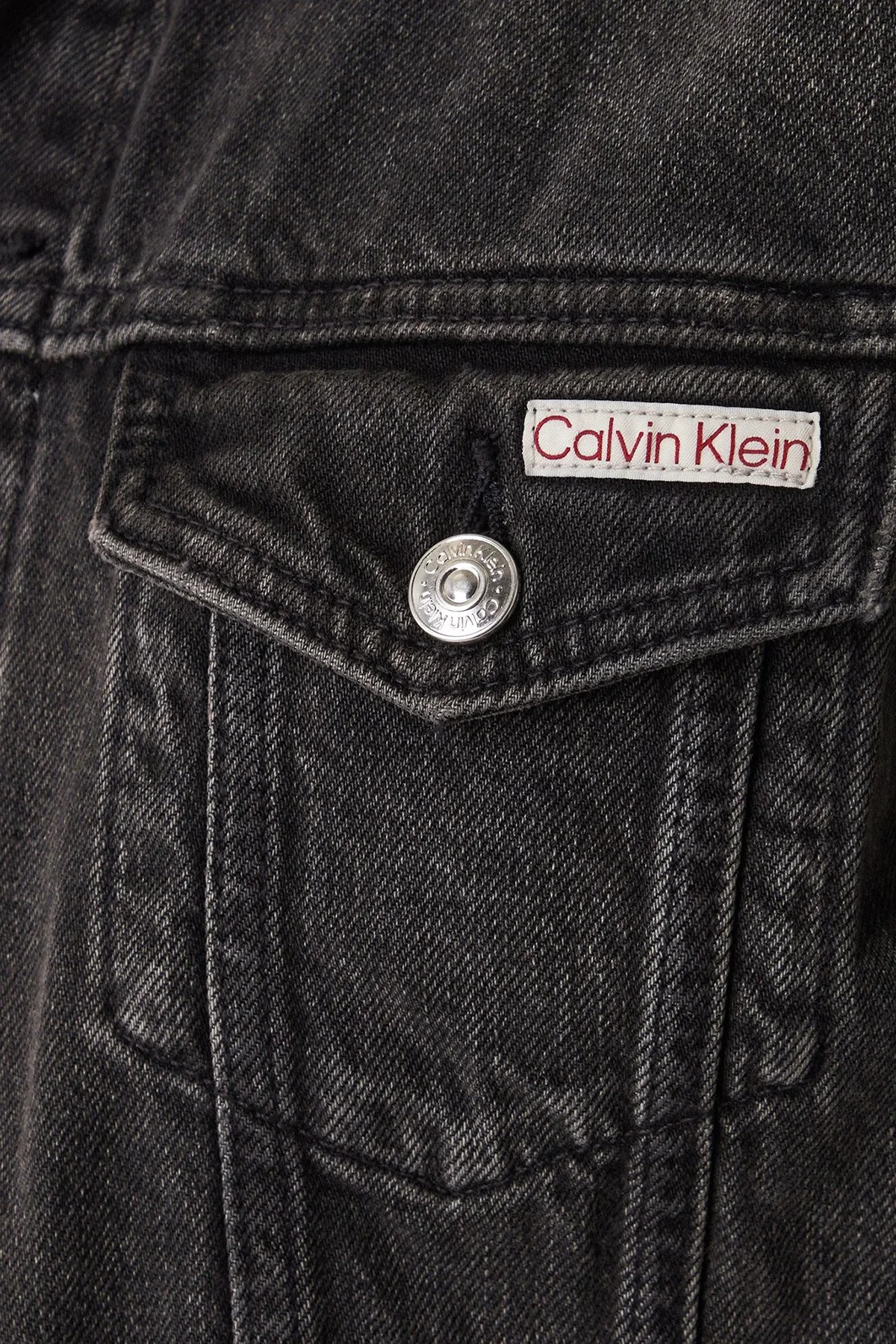 Calvin Klein Pamuklu Regular Fit Klasik Yaka LV04RE765G2U4 Erkek Kot Ceket LV04RE765G 2U4 SİYAH - 5