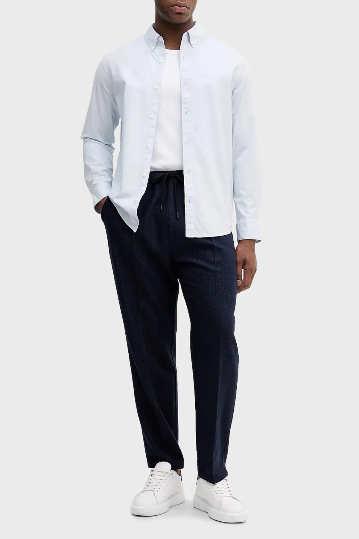 Calvin Klein Pamuklu Regular Fit Klasik Yaka Uzun Kollu LV140EM125CIQ Erkek Gömlek LV140EM125 CIQ MAVİ - 2