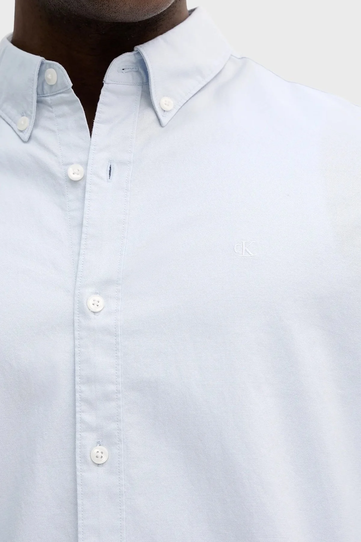 Calvin Klein Pamuklu Regular Fit Klasik Yaka Uzun Kollu LV140EM125CIQ Erkek Gömlek LV140EM125 CIQ MAVİ - 5