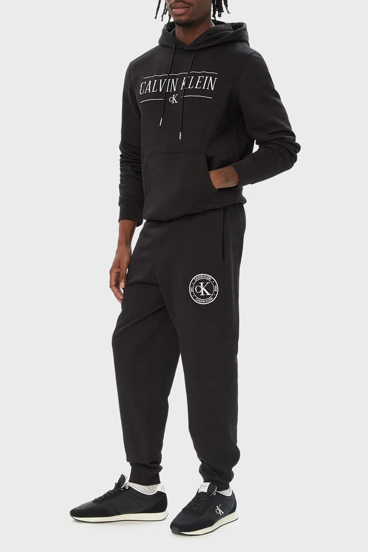 Calvin Klein Pamuklu Regular Fit Lastikli Paça LV04RH240GUB1 Erkek Pantolon LV04RH240G UB1 Siyah - 2