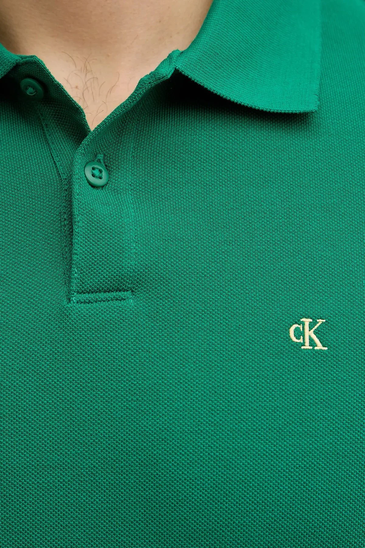 Calvin Klein Pamuklu Regular Fit Logo Nakışlı LV040EM2692ES Erkek Polo LV040EM269 2ES YEŞİL - 5