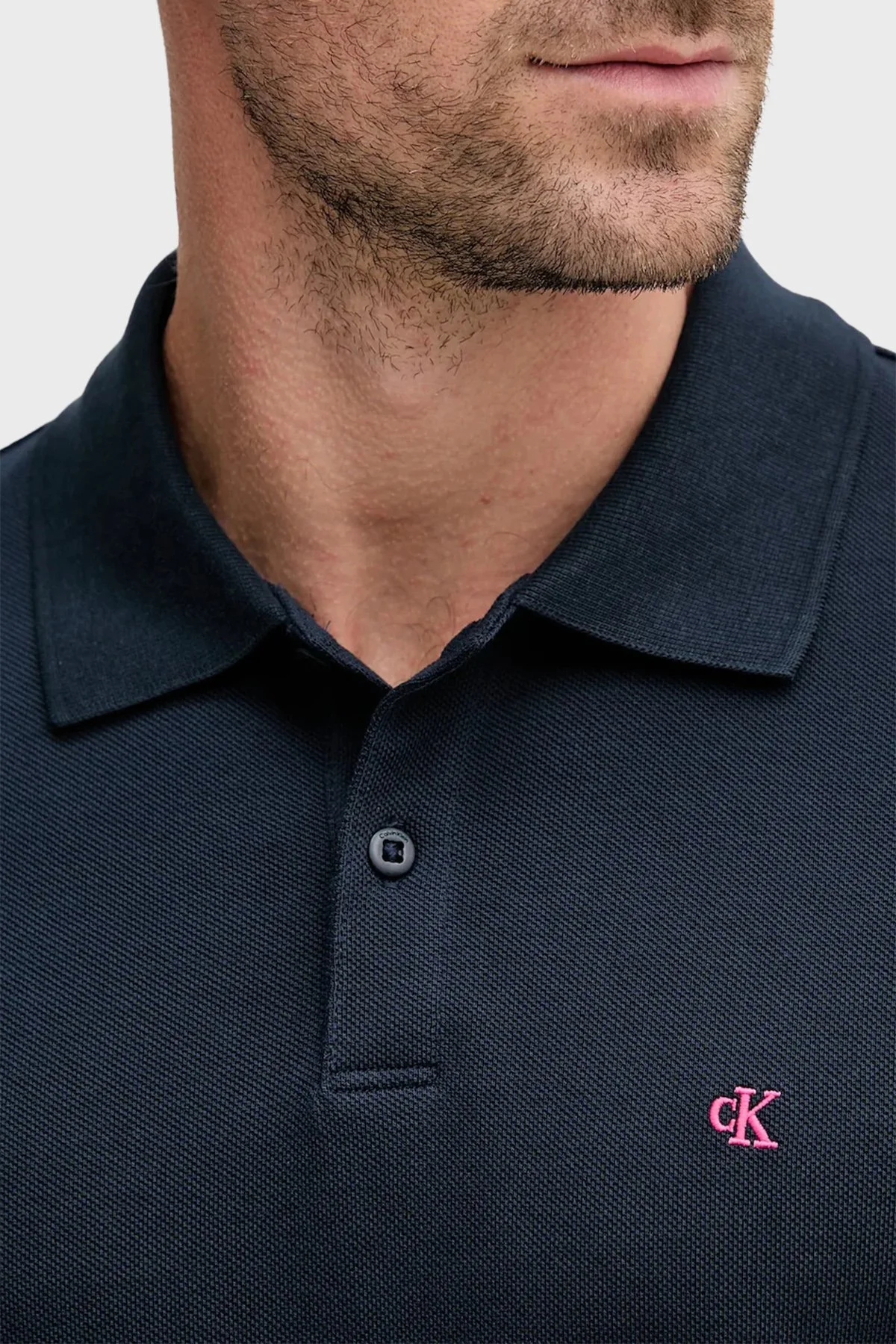 Calvin Klein Pamuklu Regular Fit Logo Nakışlı LV040EM269CEF Erkek Polo LV040EM269 CEF LACİVERT - 3