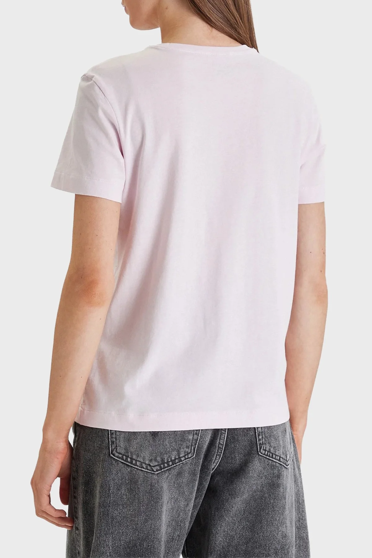 Calvin Klein Pamuklu Regular Fit Logolu Bisiklet Yaka 2 Pack LV047C905G8Z6 Bayan T Shirt LV047C905G 8Z6 Pembe-Siyah - 4