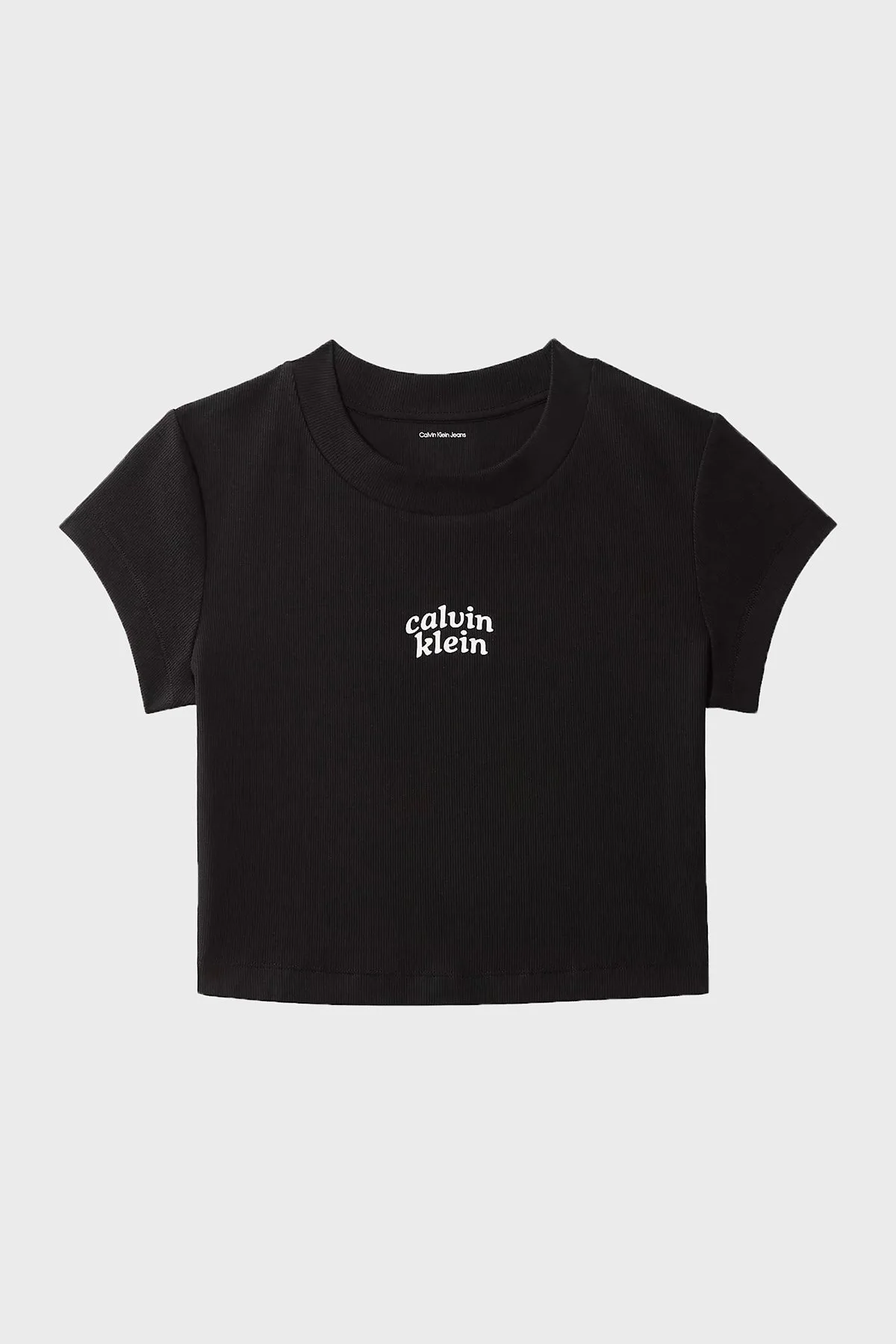 Calvin Klein Pamuklu Regular Fit Logolu Bisiklet Yaka LV047G828GUB1 Kadın T Shirt LV047G828G UB1 SİYAH - 6