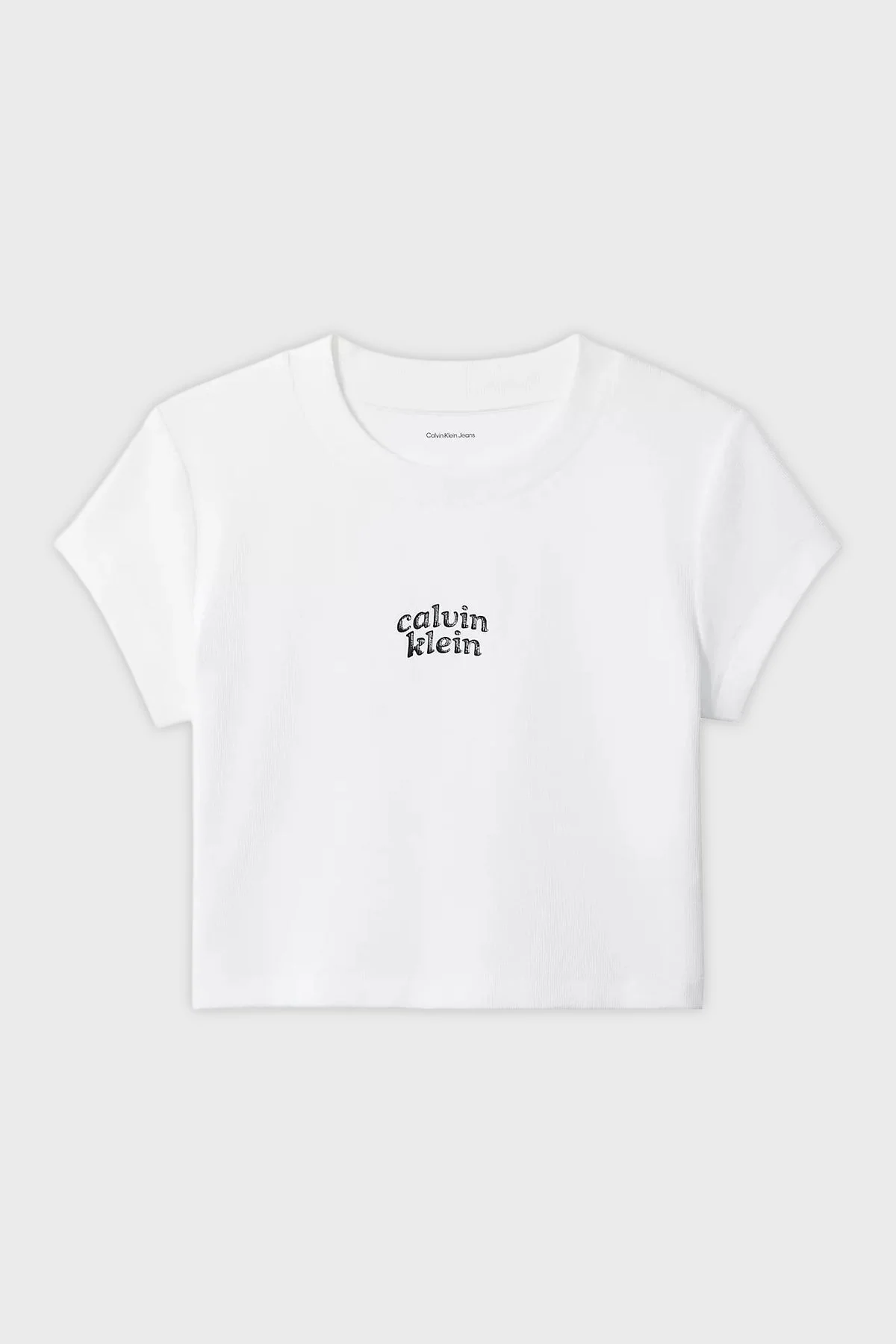 Calvin Klein Pamuklu Regular Fit Logolu Bisiklet Yaka LV047G828GYAF Kadın T Shirt LV047G828G YAF BEYAZ - 5