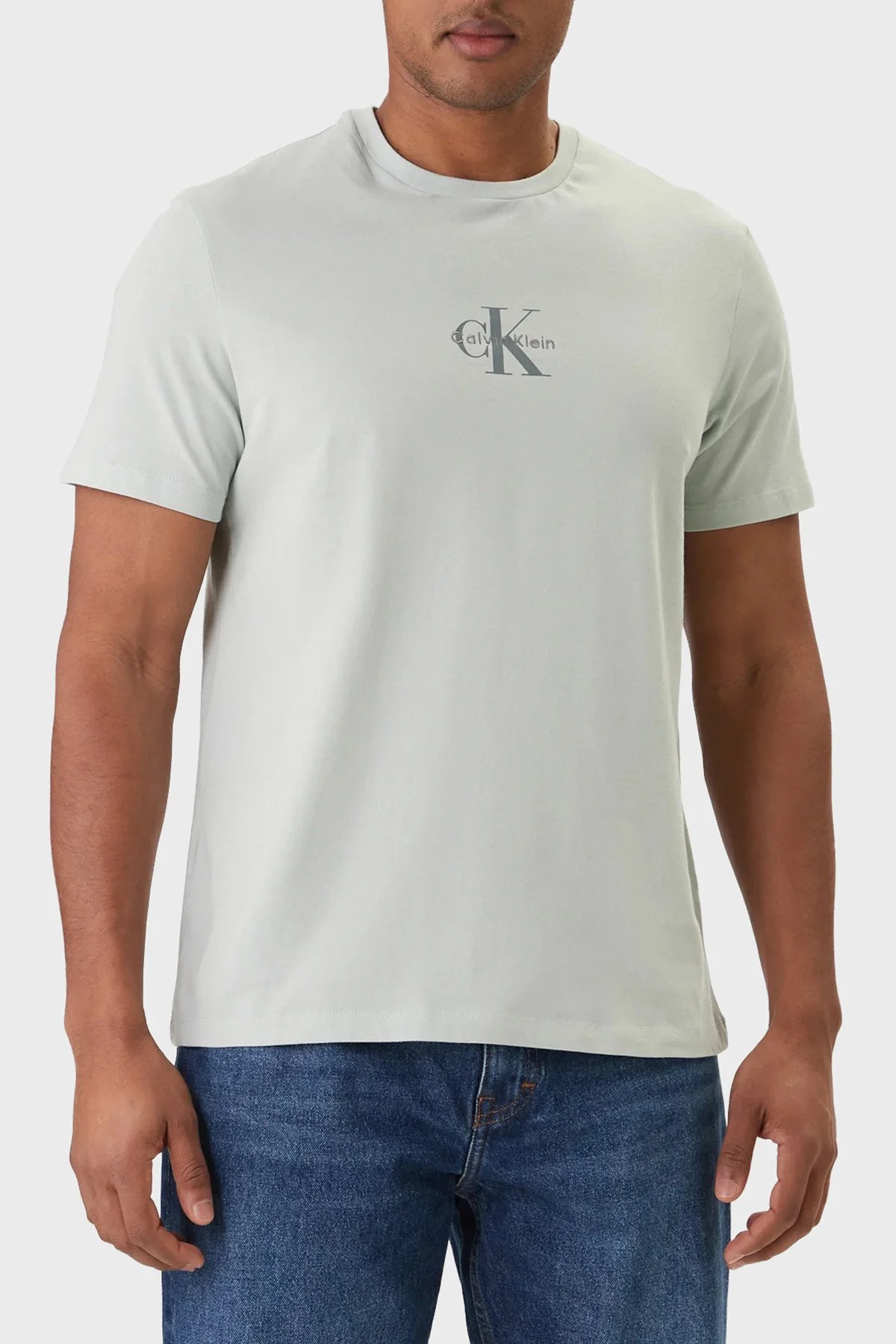 Calvin Klein Pamuklu Regular Fit Logolu Bisiklet Yaka LV04RB866G3Q0 Erkek T Shirt LV04RB866G 3Q0 MİNT - 1