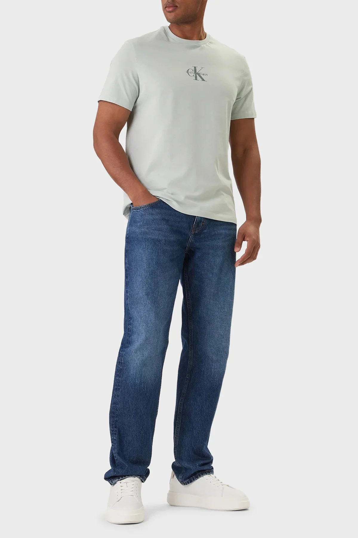 Calvin Klein Pamuklu Regular Fit Logolu Bisiklet Yaka LV04RB866G3Q0 Erkek T Shirt LV04RB866G 3Q0 MİNT - 2