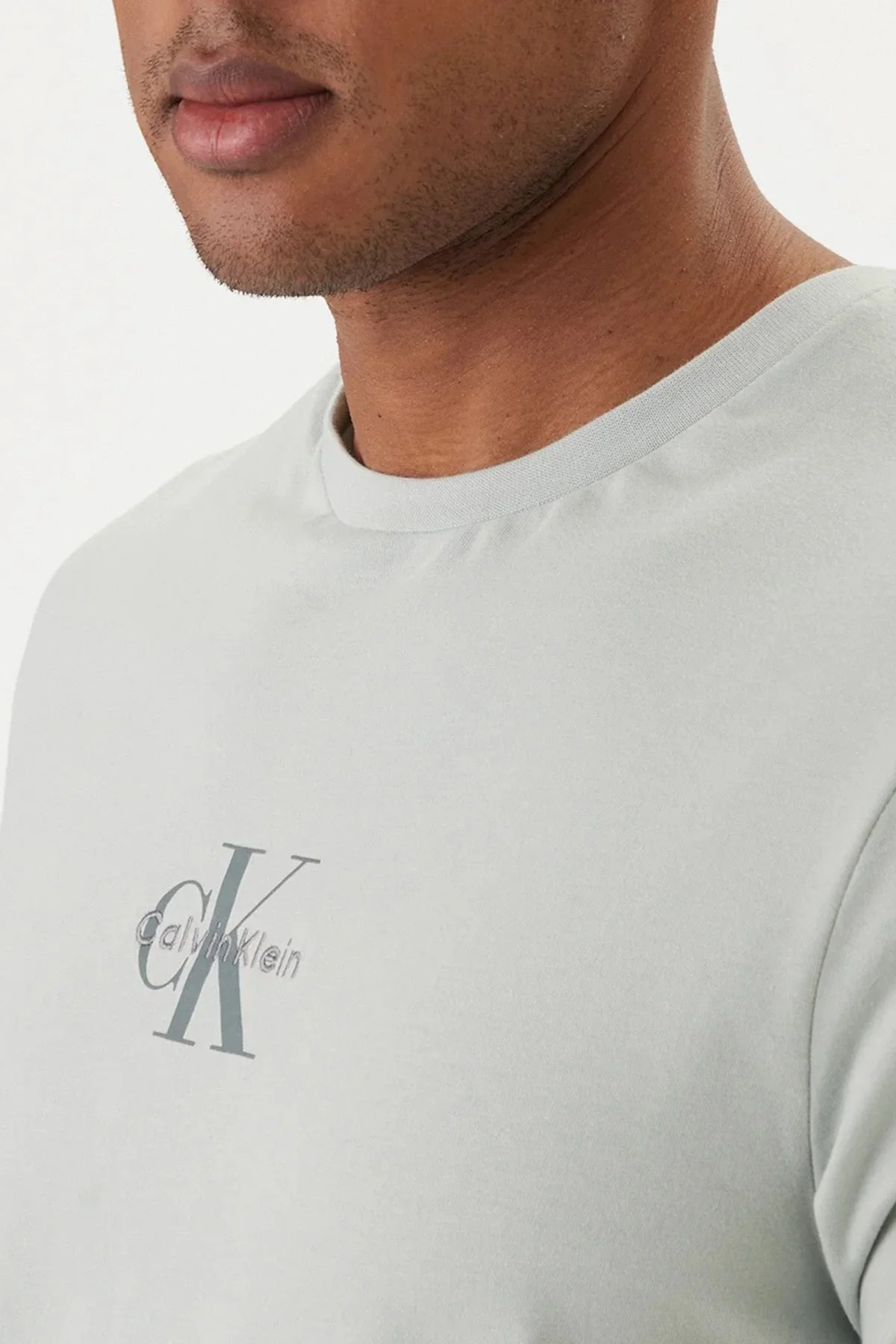 Calvin Klein Pamuklu Regular Fit Logolu Bisiklet Yaka LV04RB866G3Q0 Erkek T Shirt LV04RB866G 3Q0 MİNT - 4