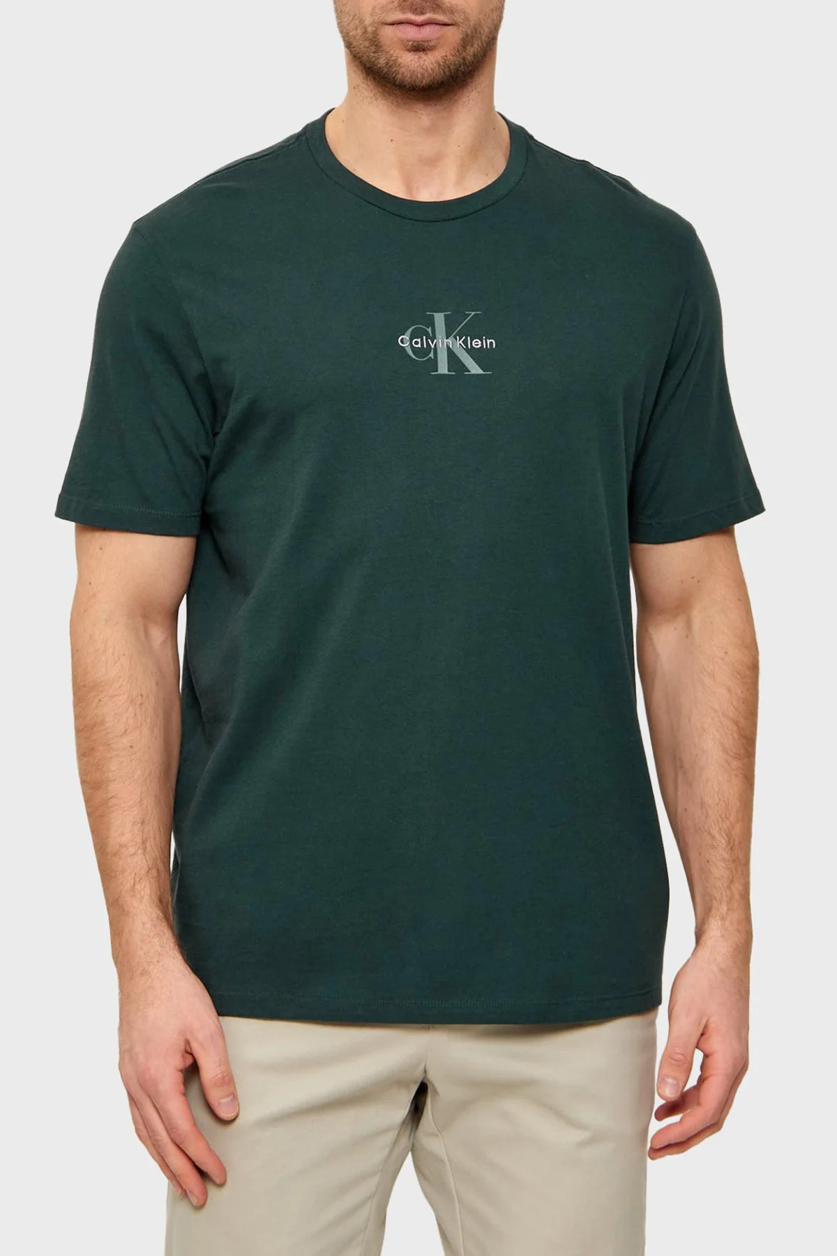 Calvin Klein Pamuklu Regular Fit Logolu Bisiklet Yaka LV04RB866GPZM Erkek T Shirt LV04RB866G PZM LACİVERT - 1