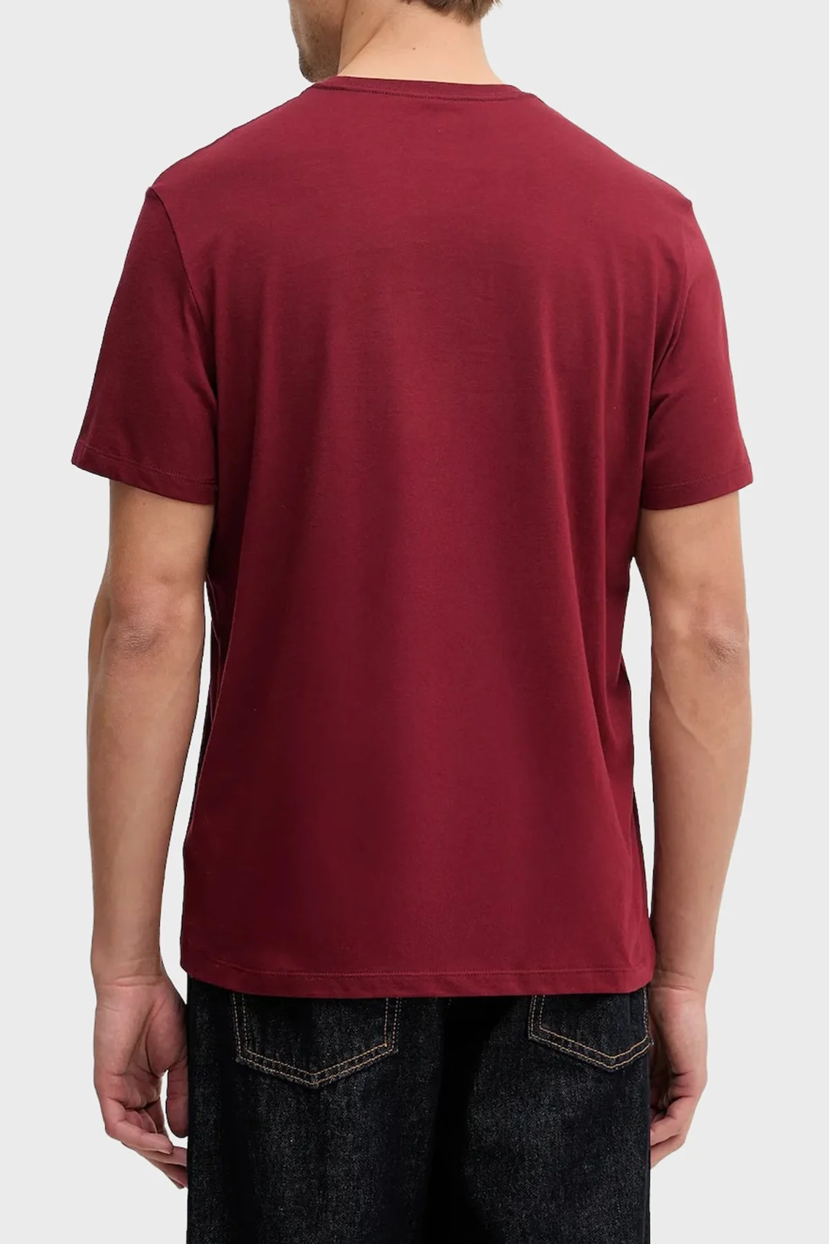 Calvin Klein Pamuklu Regular Fit Logolu Bisiklet Yaka LV04RB866GWCV Erkek T Shirt LV04RB866G WCV BORDO - 8
