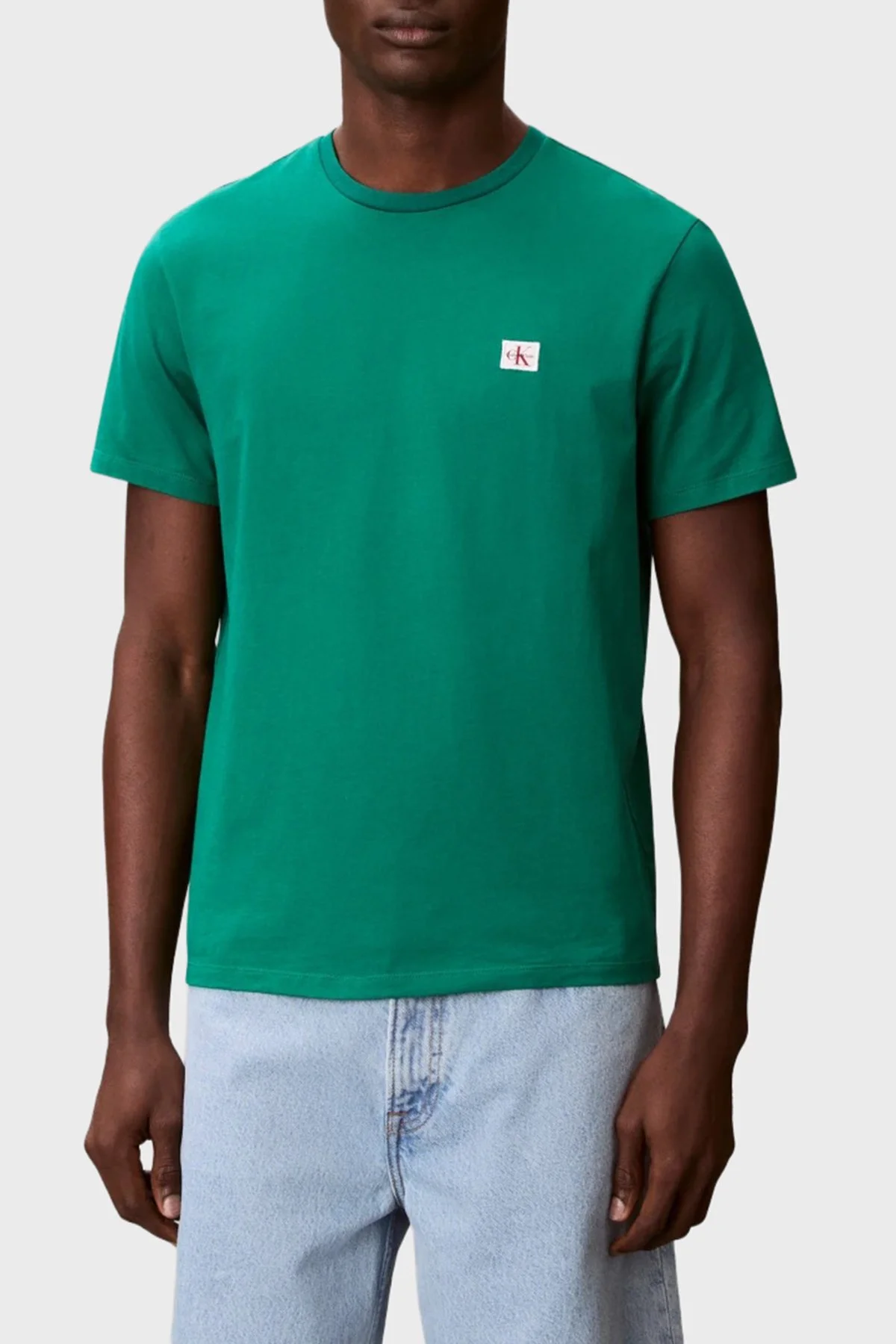 Calvin Klein Pamuklu Regular Fit Logolu Bisiklet Yaka LV04RC272GL4G Erkek T Shirt LV04RC272G L4G YEŞİL - 1