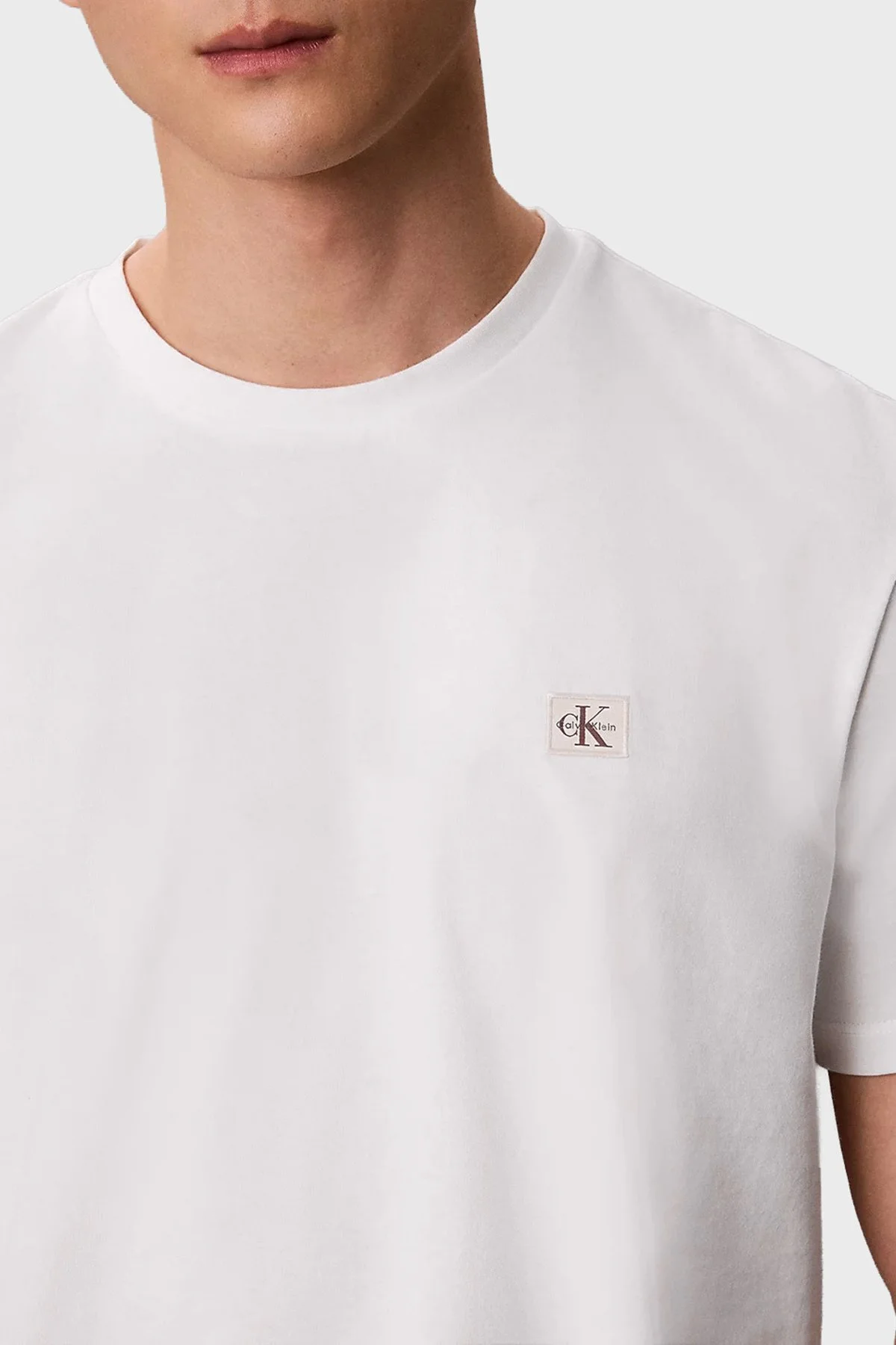Calvin Klein Pamuklu Regular Fit Logolu Bisiklet Yaka LV04RC272GYAF Erkek T Shirt LV04RC272G YAF BEYAZ - 2