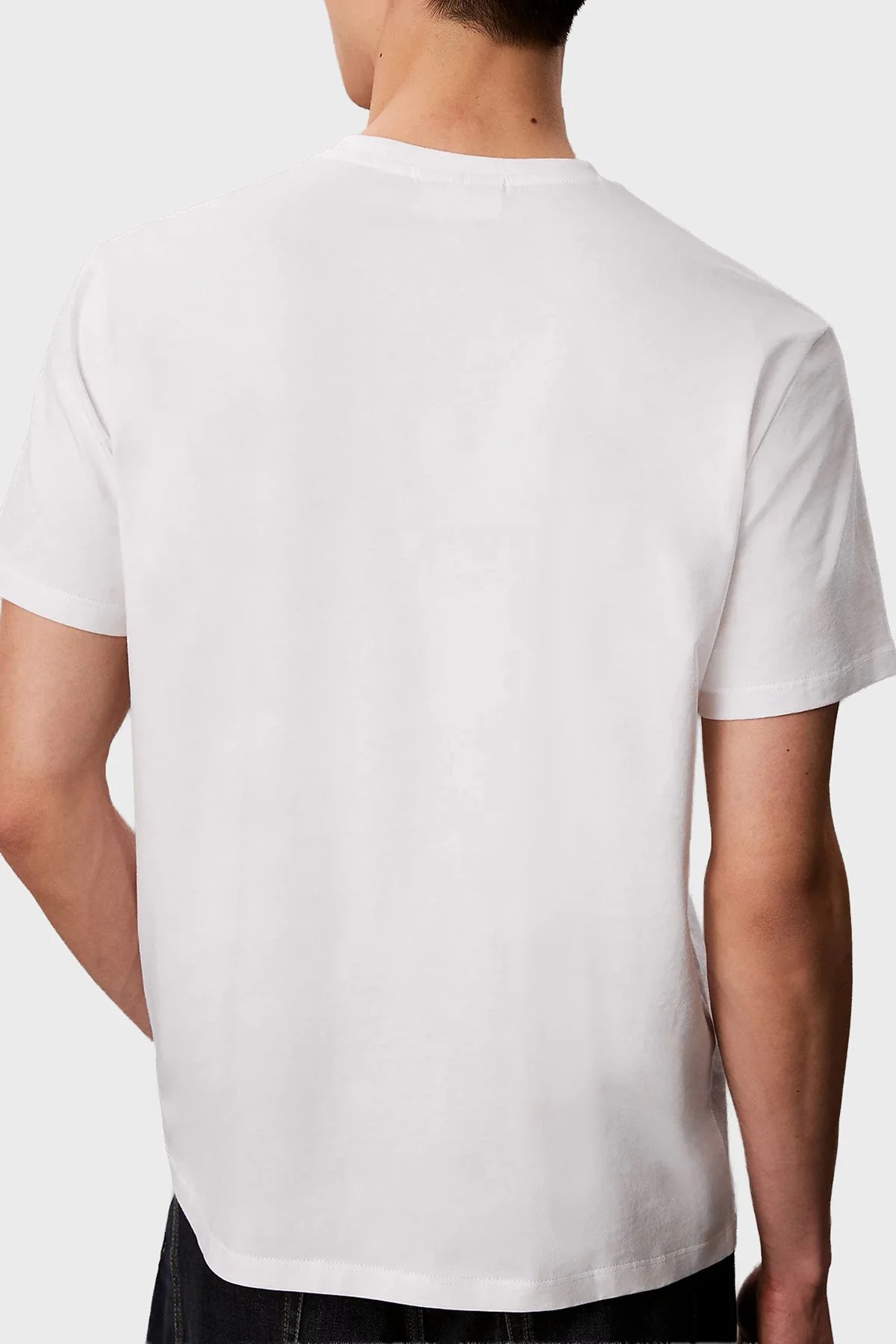 Calvin Klein Pamuklu Regular Fit Logolu Bisiklet Yaka LV04RC272GYAF Erkek T Shirt LV04RC272G YAF BEYAZ - 3