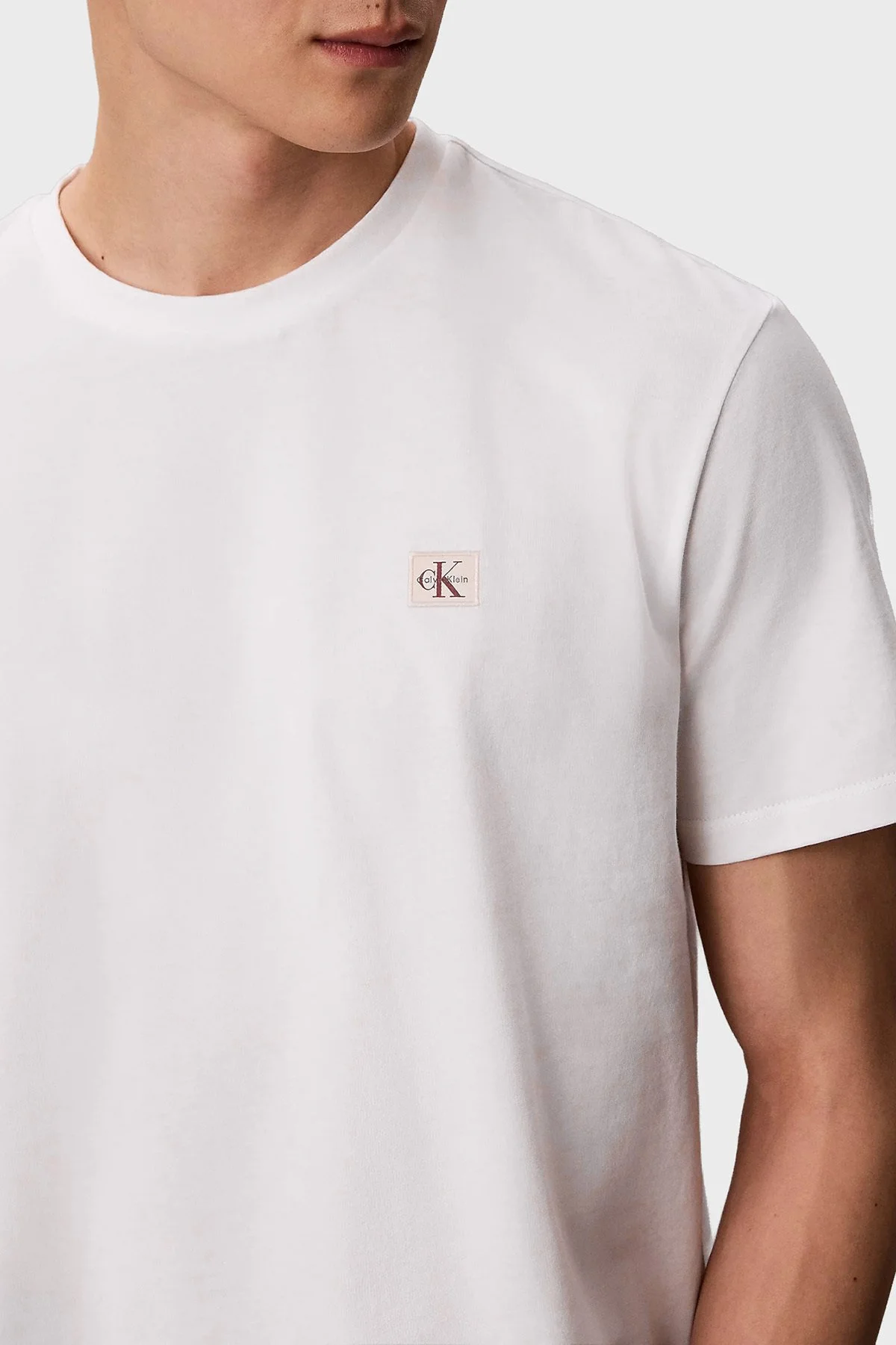 Calvin Klein Pamuklu Regular Fit Logolu Bisiklet Yaka LV04RC272GYAF Erkek T Shirt LV04RC272G YAF BEYAZ - 4