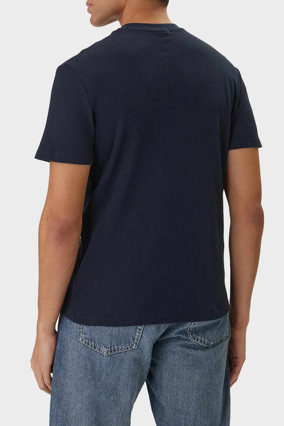 Calvin Klein Pamuklu Regular Fit Logolu Bisiklet Yaka LV04RD008GCEF Erkek T Shirt LV04RD008G CEF LACİVERT - 3