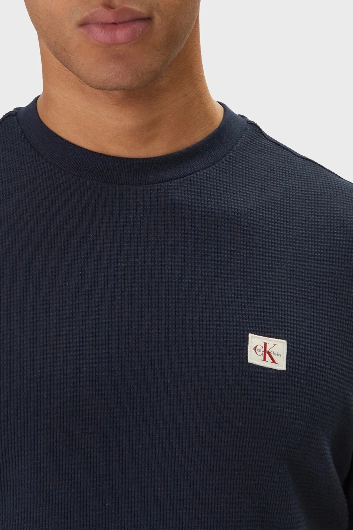 Calvin Klein Pamuklu Regular Fit Logolu Bisiklet Yaka LV04RD008GCEF Erkek T Shirt LV04RD008G CEF LACİVERT - 4