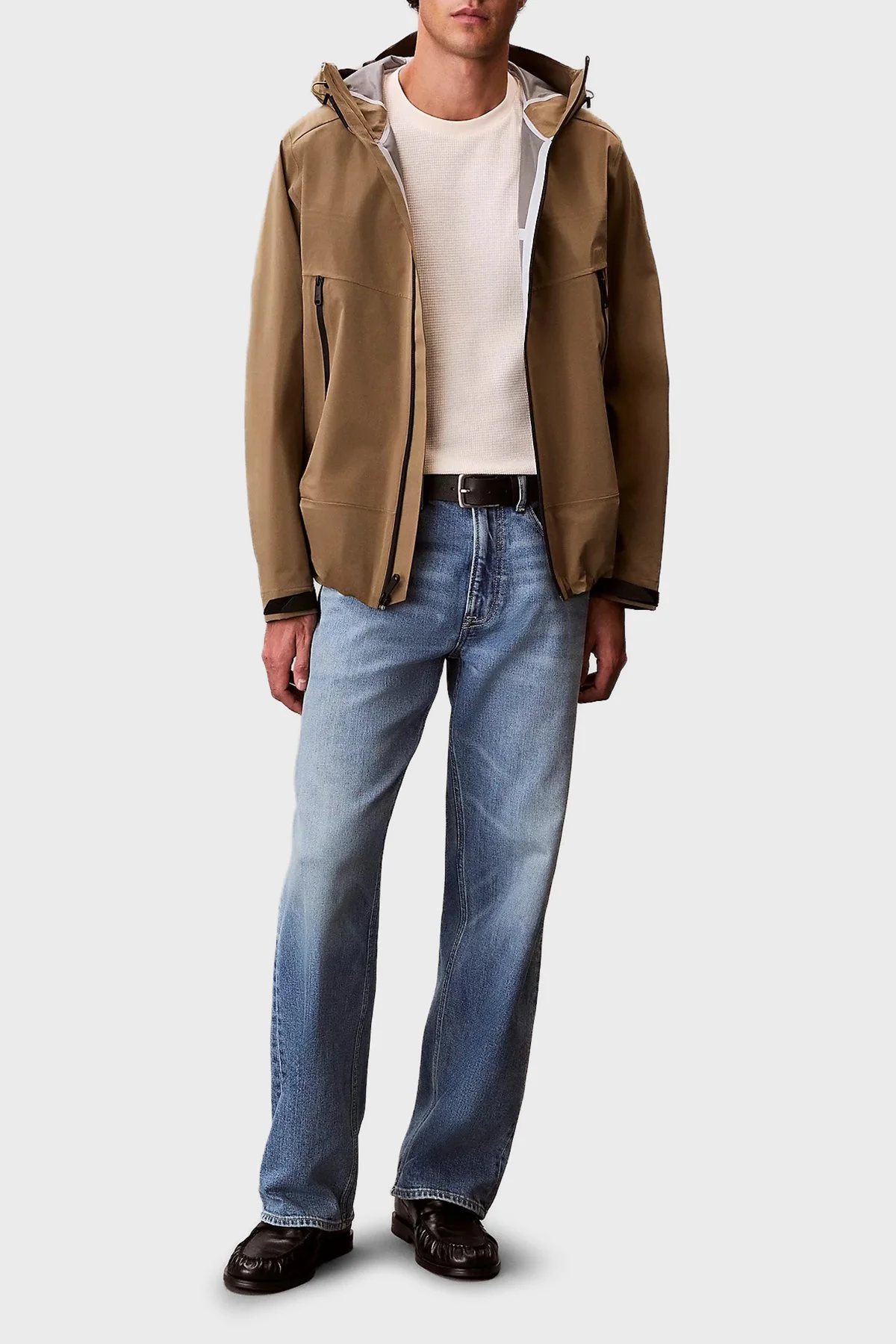 Calvin Klein Pamuklu Regular Fit Logolu Bisiklet Yaka LV04RD008GF7J Erkek T Shirt LV04RD008G F7J KREM - 2