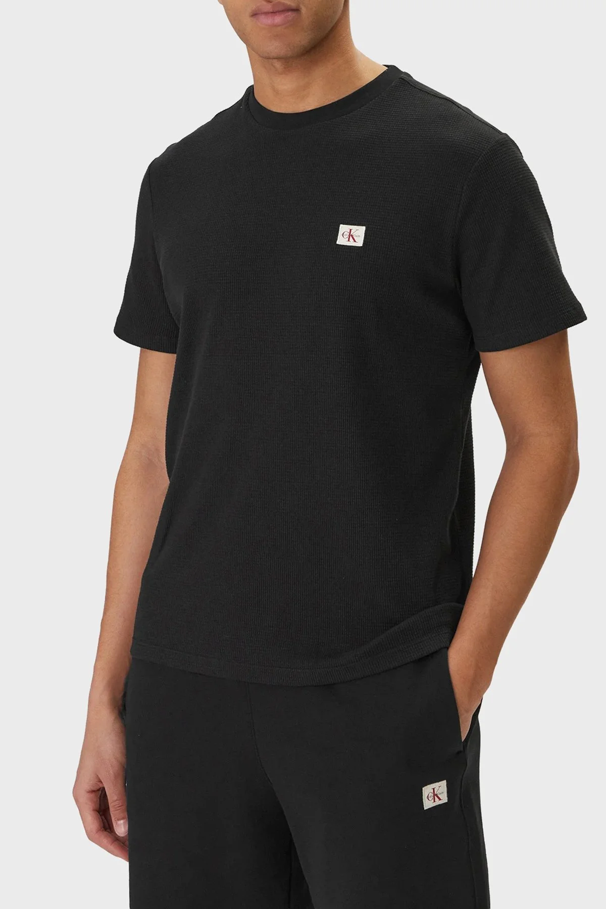 Calvin Klein Pamuklu Regular Fit Logolu Bisiklet Yaka LV04RD008GUB1 Erkek T Shirt LV04RD008G UB1 SİYAH - 1