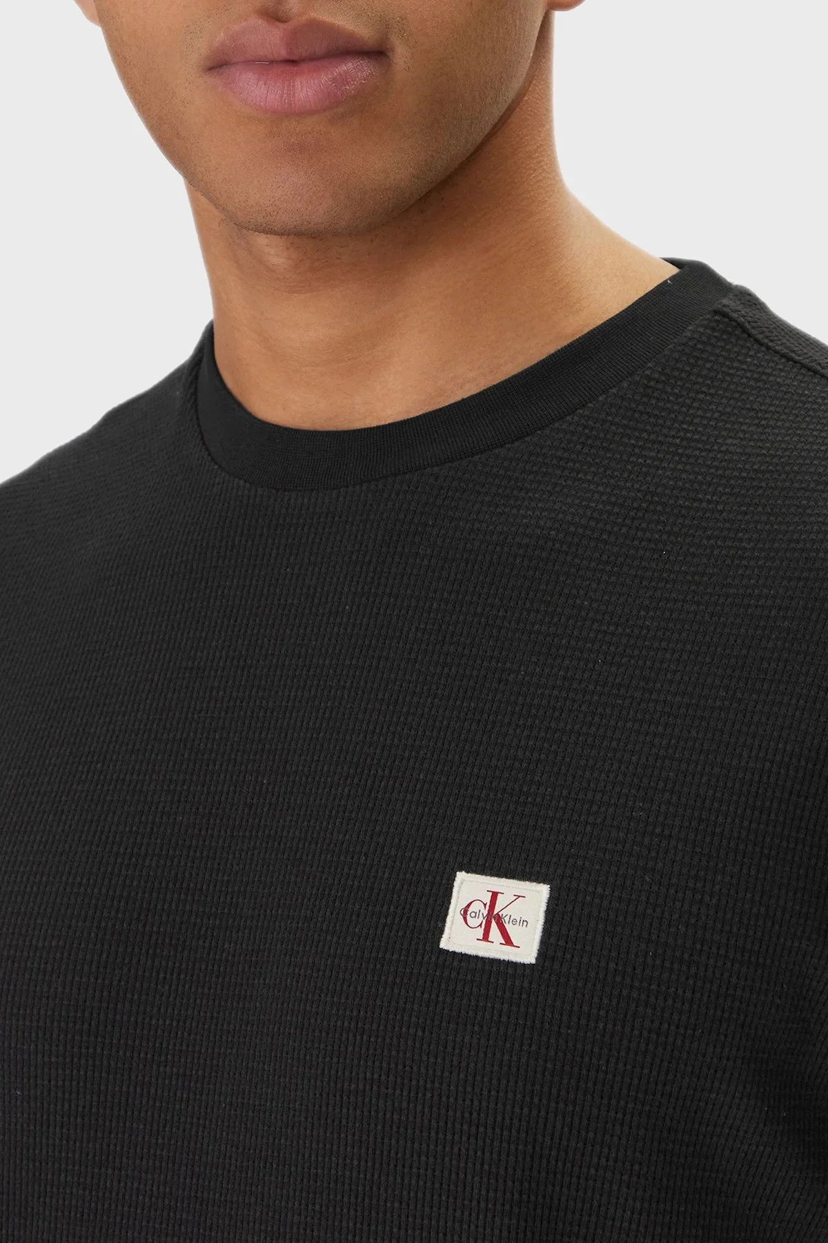 Calvin Klein Pamuklu Regular Fit Logolu Bisiklet Yaka LV04RD008GUB1 Erkek T Shirt LV04RD008G UB1 SİYAH - 4