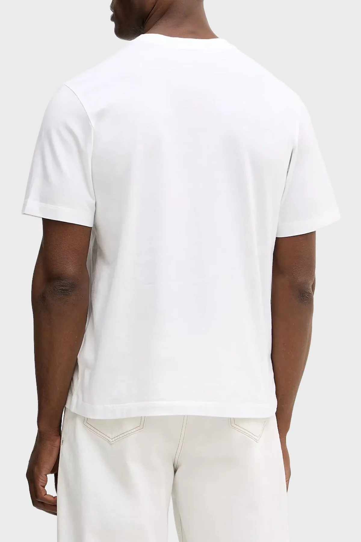 Calvin Klein Pamuklu Regular Fit Logolu Bisiklet Yaka LV04RE802GYAA Erkek T Shirt LV04RE802G YAA BEYAZ - 3