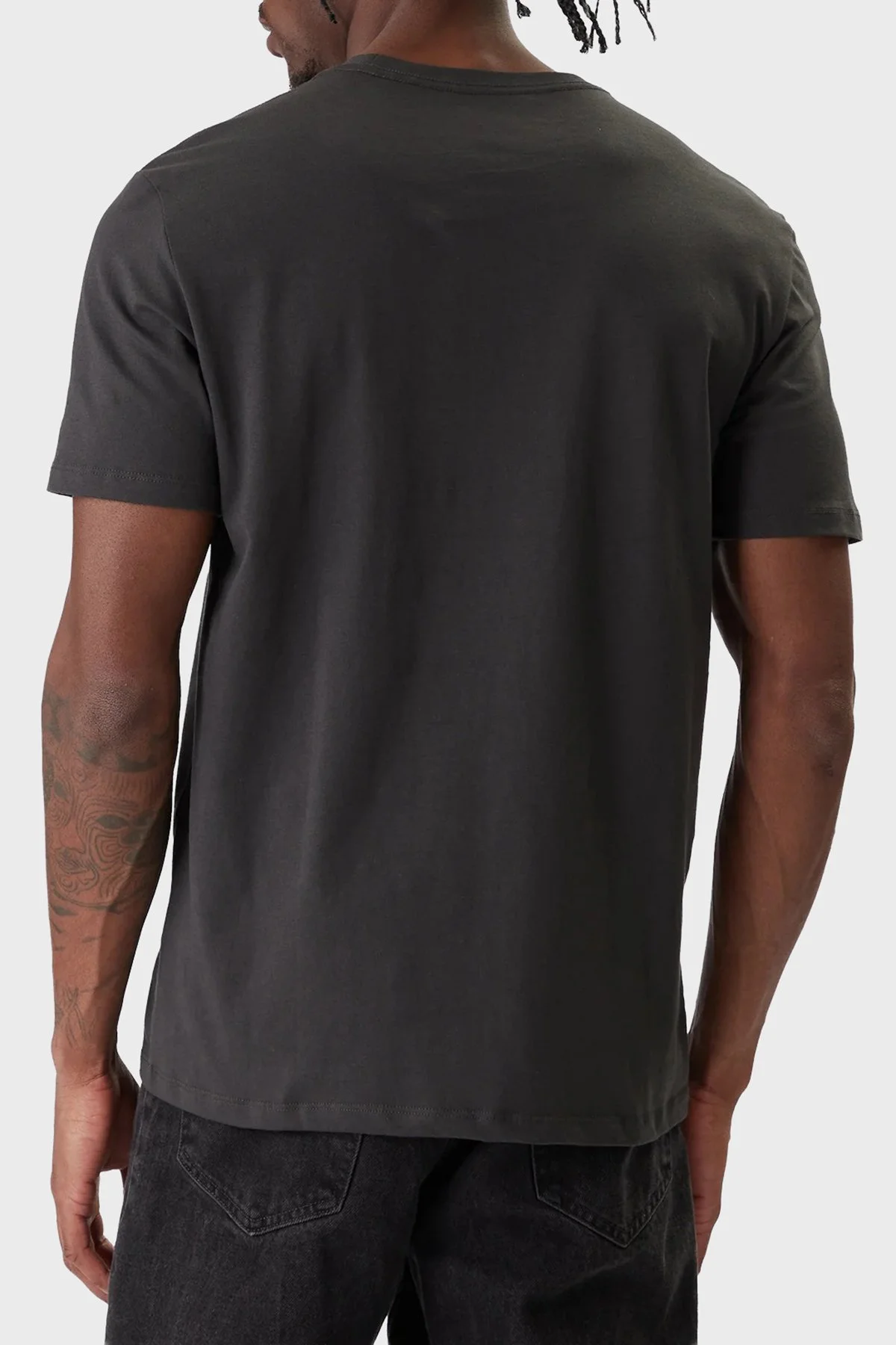 Calvin Klein Pamuklu Regular Fit logolu Bisiklet Yaka LV04RE807G8MN Erkek T Shirt LV04RE807G 8MN ANTRASİT - 2