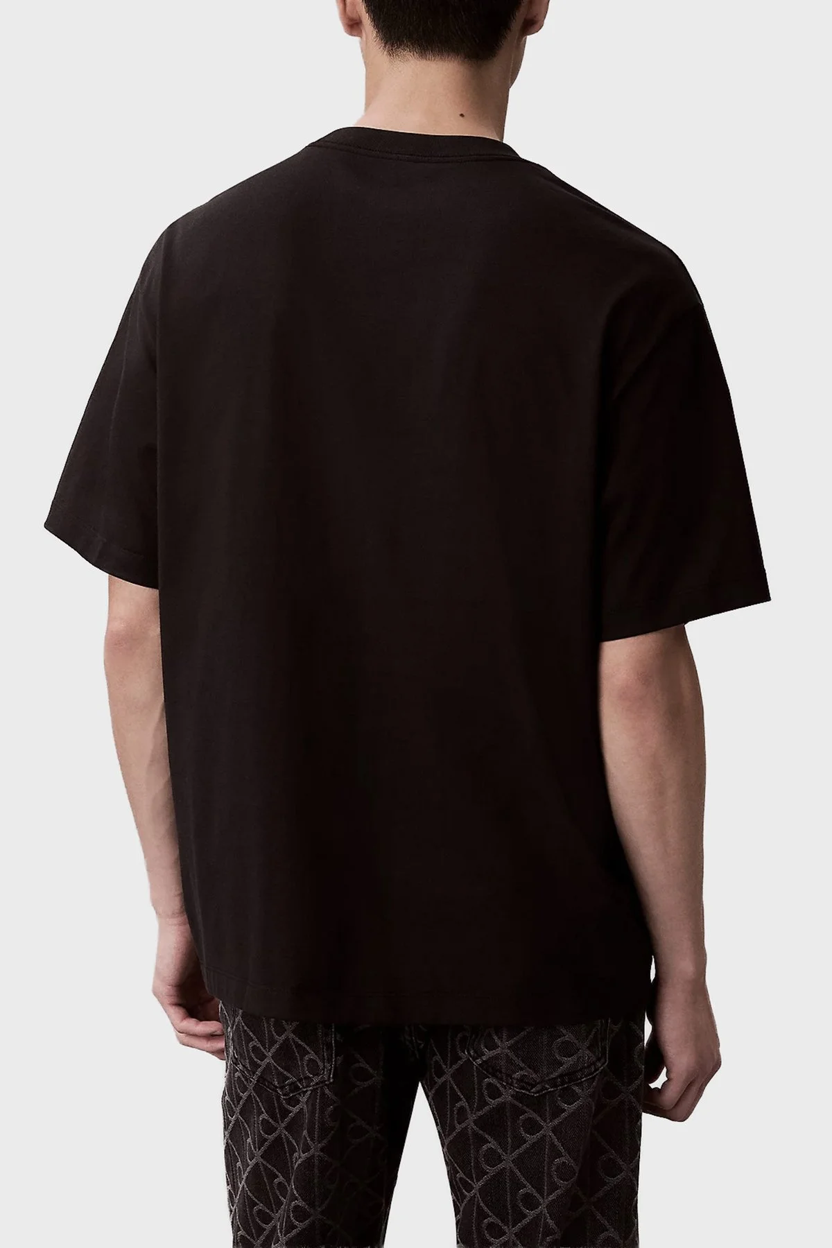 Calvin Klein Pamuklu Regular Fit Logolu Bisiklet Yaka LV04RE815GUB1 Erkek T Shirt LV04RE815G UB1 SİYAH - 3