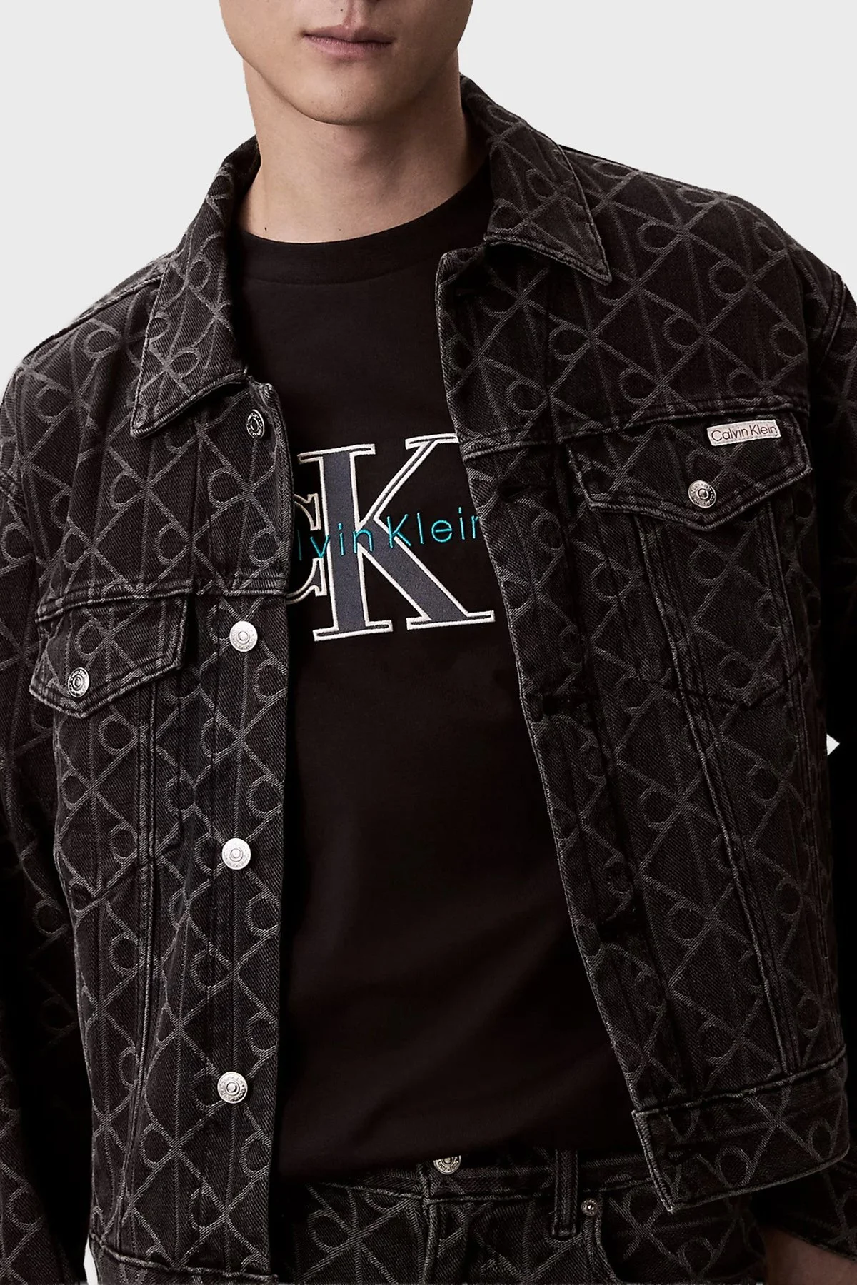 Calvin Klein Pamuklu Regular Fit Logolu Bisiklet Yaka LV04RE815GUB1 Erkek T Shirt LV04RE815G UB1 SİYAH - 5