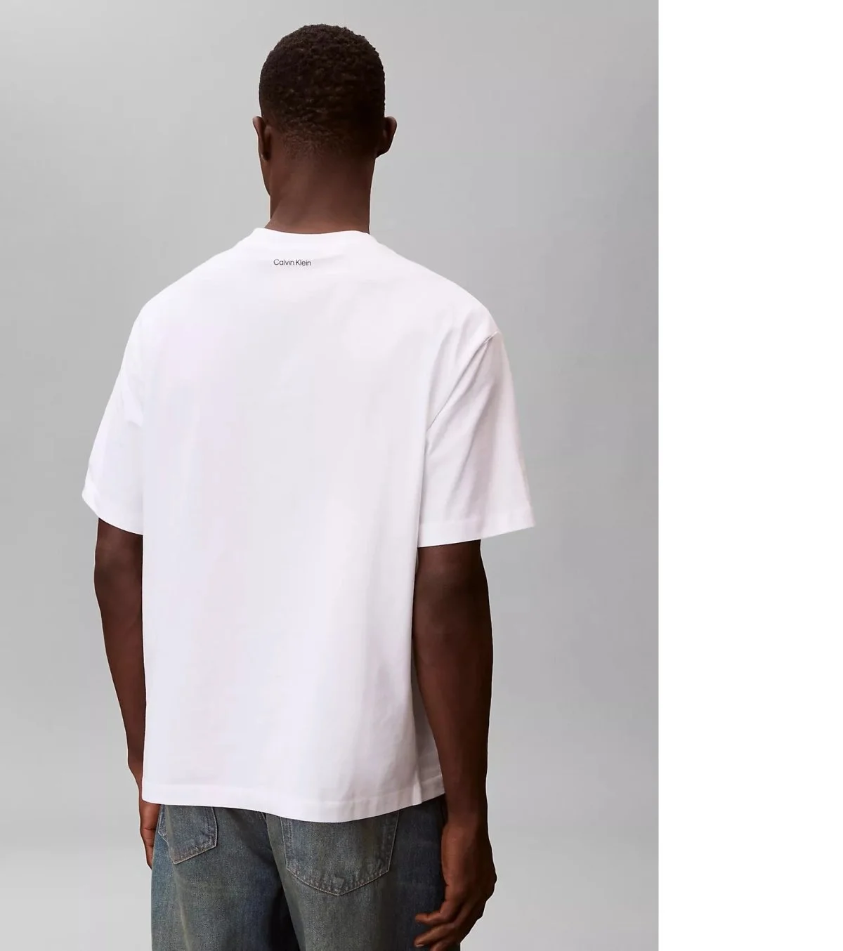 Calvin Klein Pamuklu Regular Fit Logolu Bisiklet Yaka LV04RF818GYAF Erkek T Shirt LV04RF818G YAF BEYAZ - 3