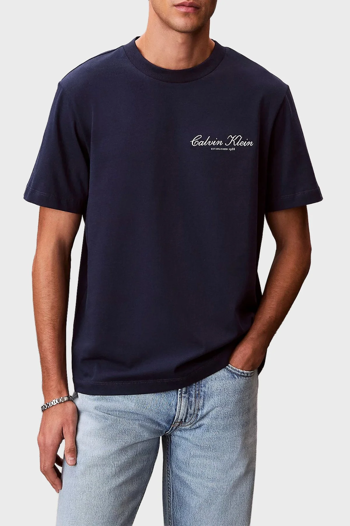 Calvin Klein Pamuklu Regular Fit Logolu Bisiklet Yaka LV04RF822G9EI Erkek T Shirt LV04RF822G 9EI MOR - 1