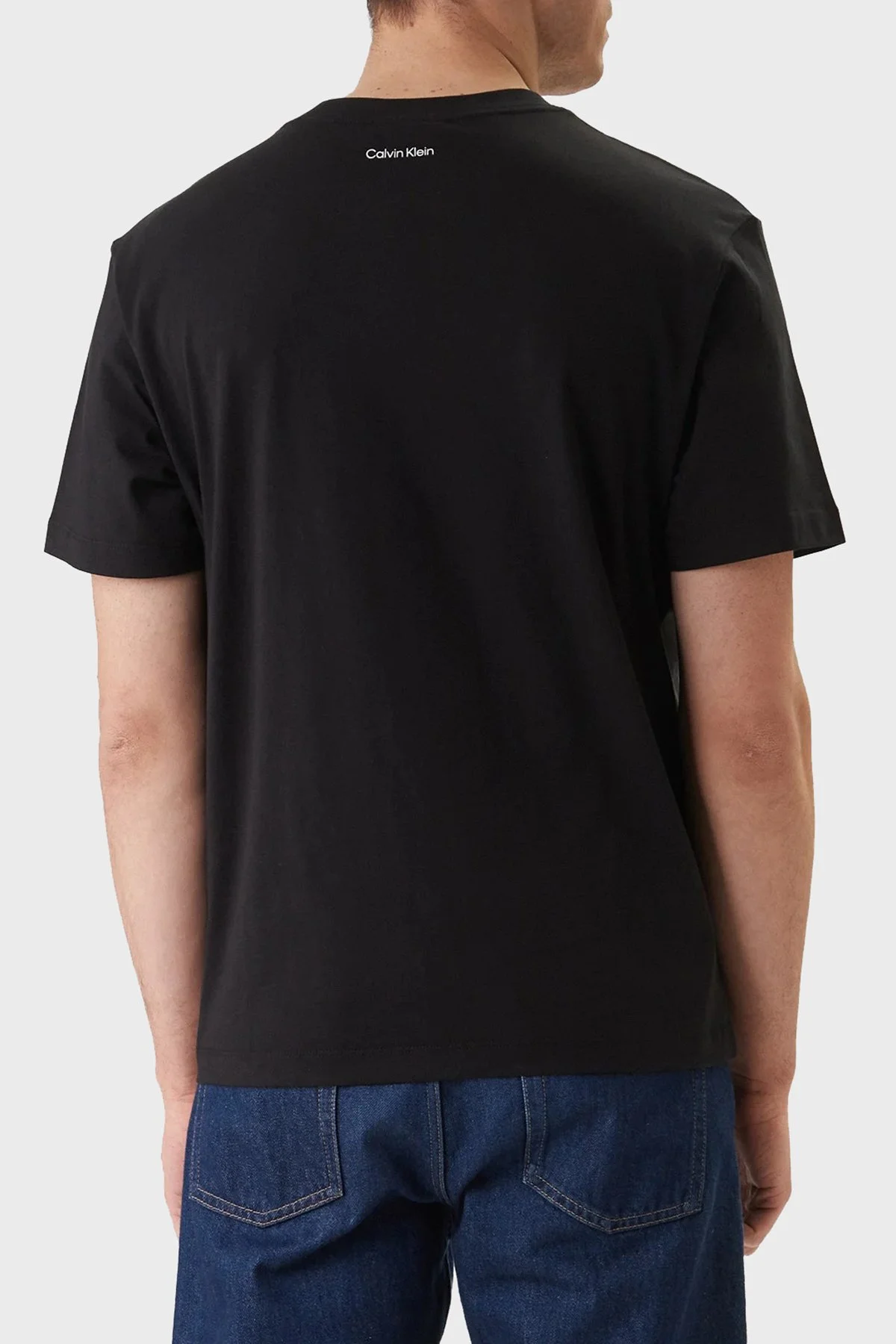 Calvin Klein Pamuklu Regular Fit Logolu Bisiklet Yaka LV04RF822GUB1 Erkek T Shirt LV04RF822G UB1 SİYAH - 3