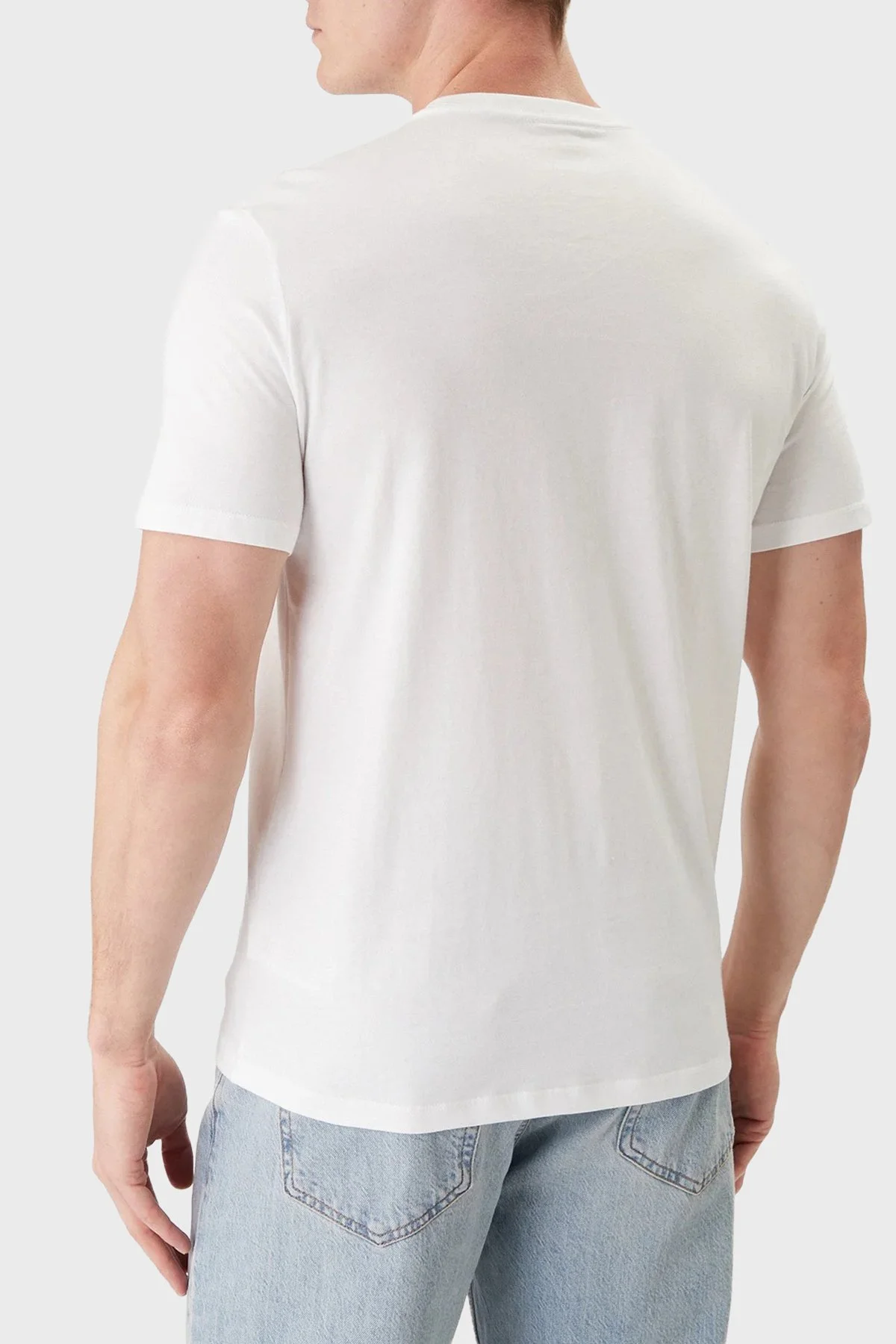 Calvin Klein Pamuklu Regular Fit Logolu Bisiklet Yaka LV04RF853GYAF Erkek T Shirt LV04RF853G YAF BEYAZ - 3