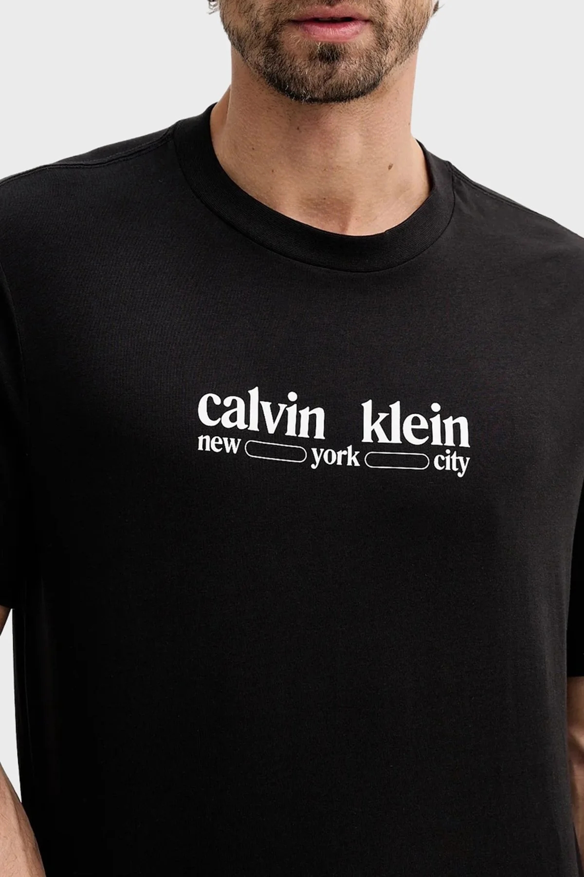 Calvin Klein Pamuklu Regular Fit Logolu Bisiklet Yaka LV14RE831GUB1 Erkek T Shirt LV14RE831G UB1 SİYAH - 4