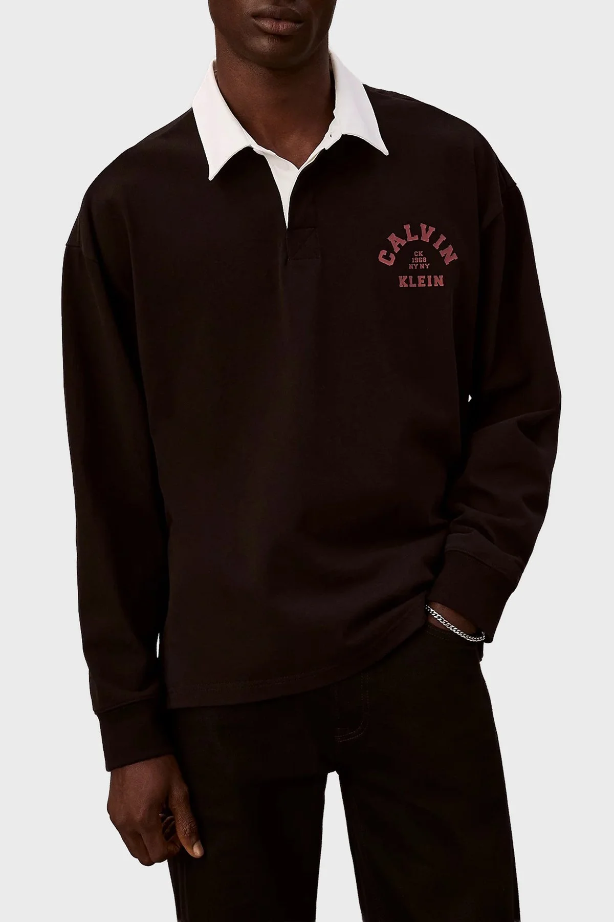 Calvin Klein Pamuklu Regular Fit Logolu Düğmeli LV04RE227GUB1 Erkek Polo LV04RE227G UB1 SİYAH - 1