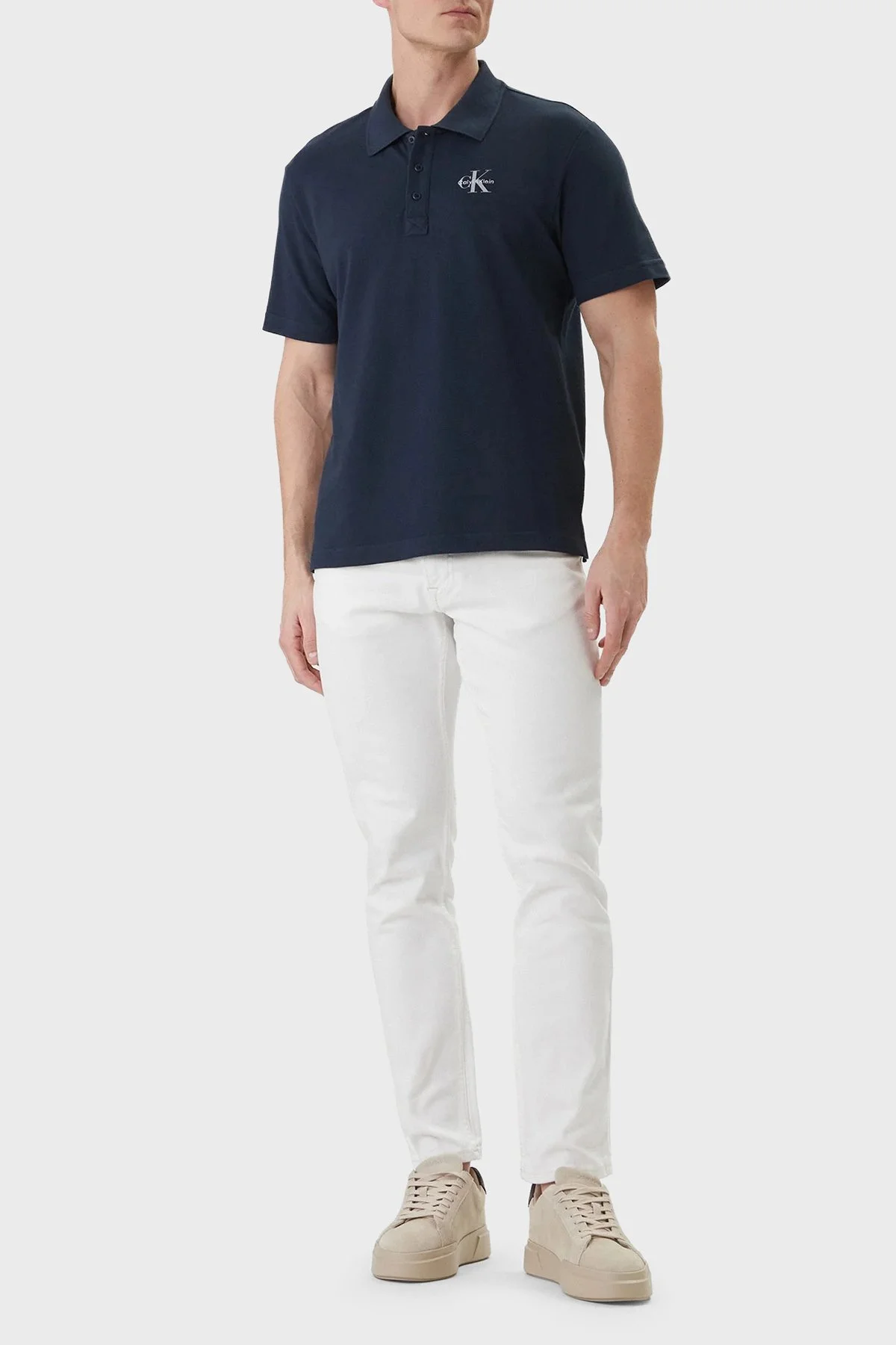 Calvin Klein Pamuklu Regular Fit Logolu Düğmeli LV04RF209GCEF Erkek Polo LV04RF209G CEF LACİVERT - 2