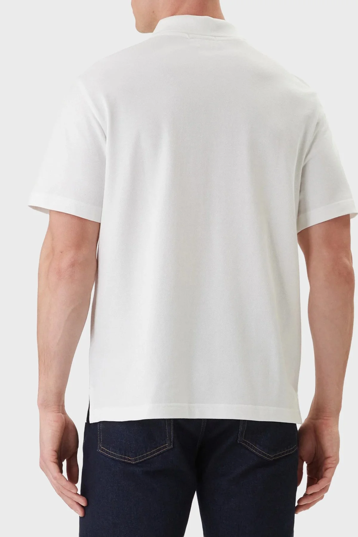 Calvin Klein Pamuklu Regular Fit Logolu Düğmeli LV04RF209GYAF Erkek Polo LV04RF209G YAF BEYAZ - 3