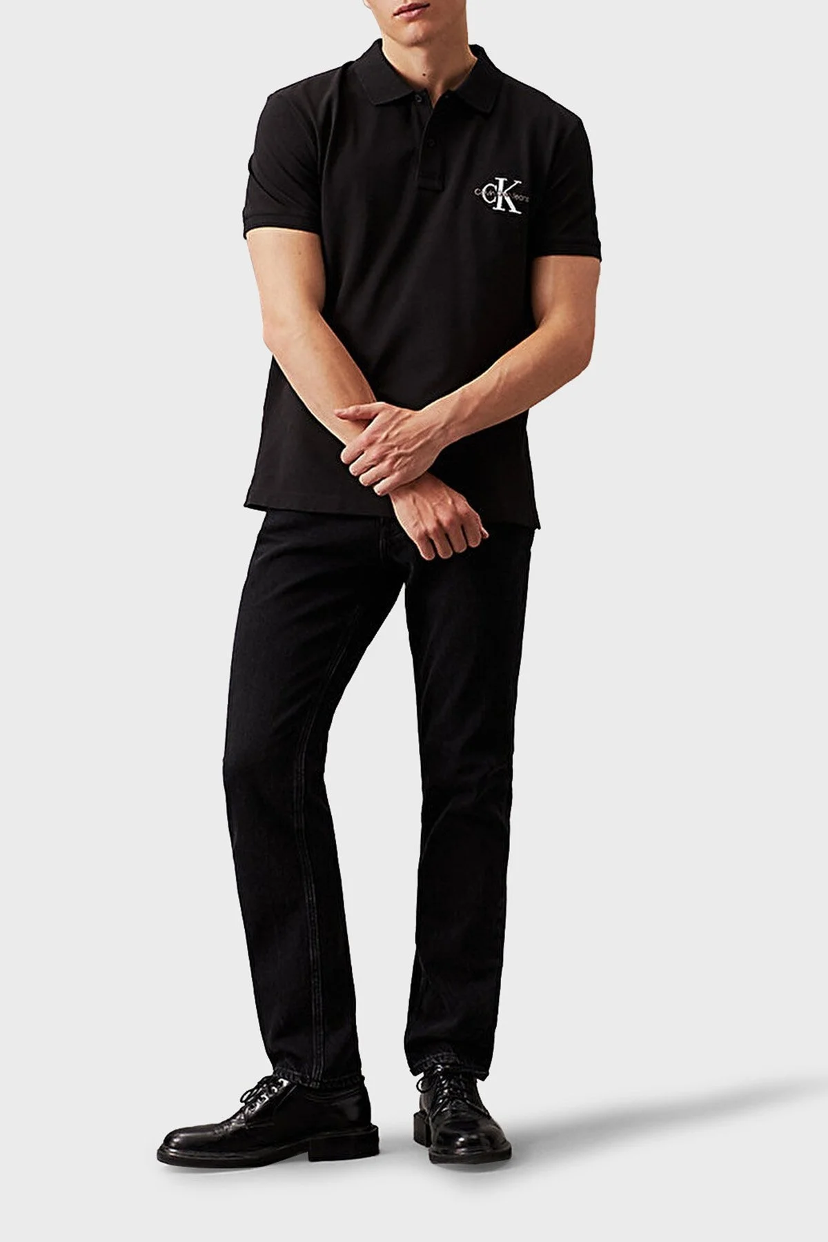 Calvin Klein Pamuklu Regular Fit Logolu J30J325664BEH Erkek Polo Yaka T Shirt J30J325664 BEH SİYAH - 6